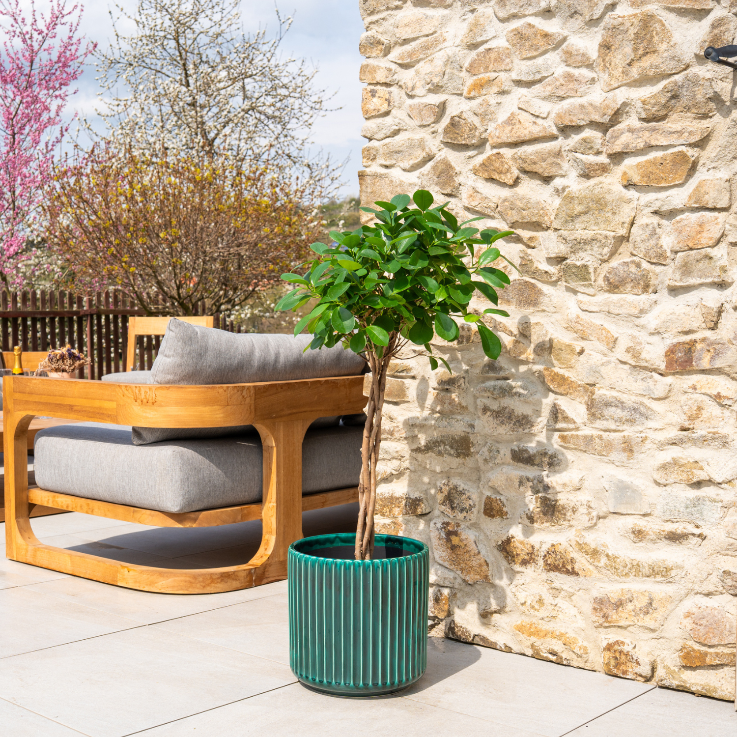 Pot LONDON 29x30cm vert sapin