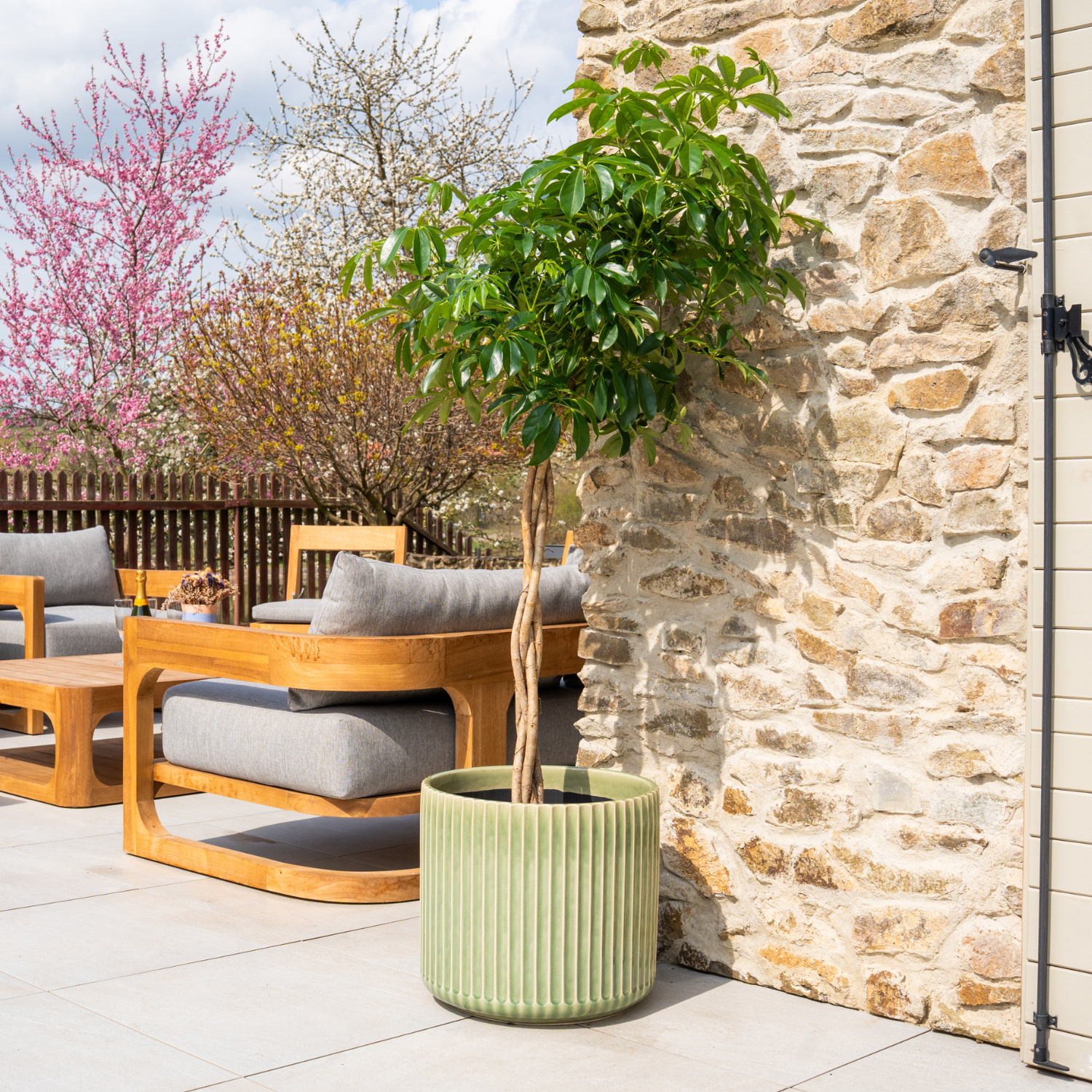 Pot LONDON 42x39cm vert-de-gris