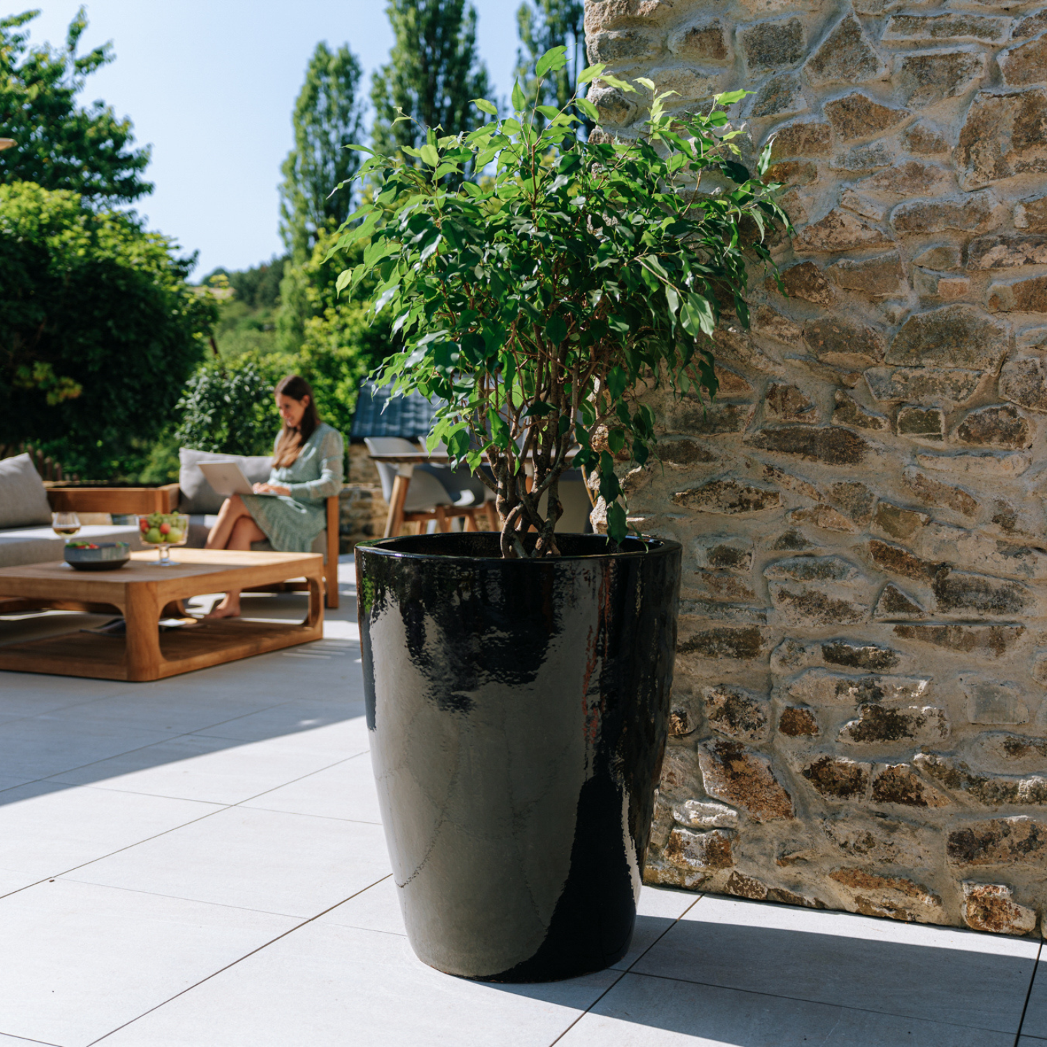 MAZARIN Pot 55x69cm black