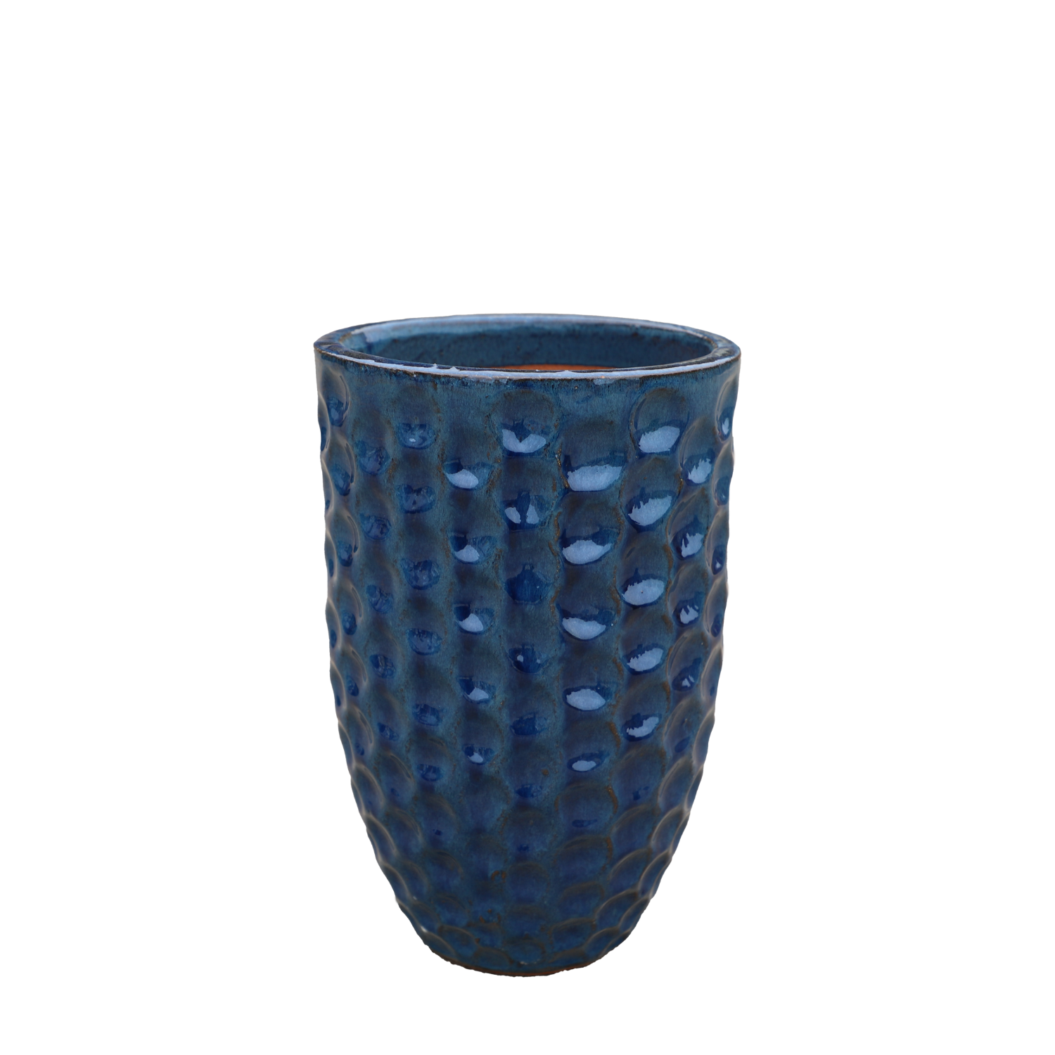 MEROVEE 23x35cm bleu azur, pot de grande taille d'extérieur fait main en terre cuite émaillée, résistant au gel