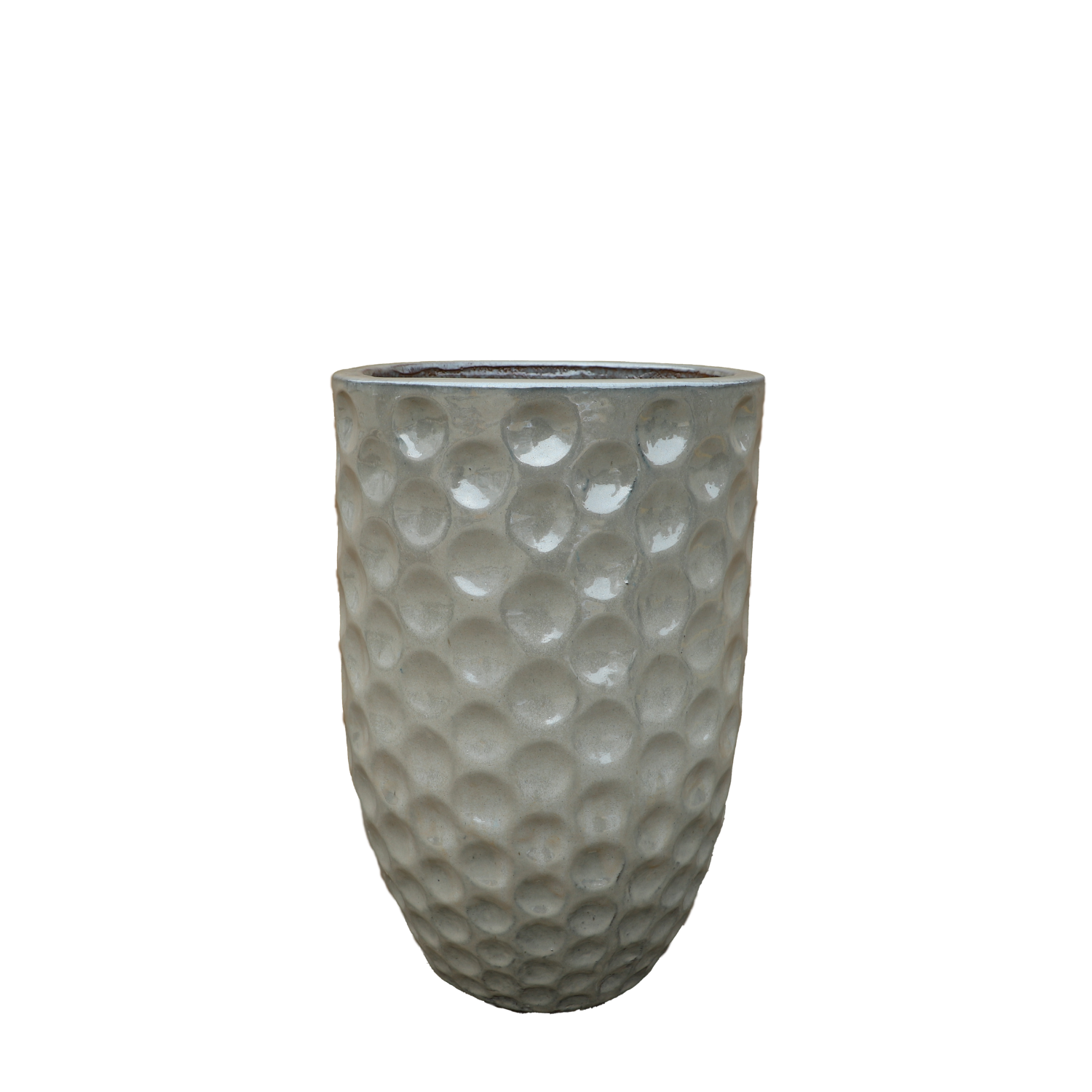 MEROVÉE 23x35 cm, pot grande taille d'extérieur fait main en terre cuite émaillée, résistant au gel, perle