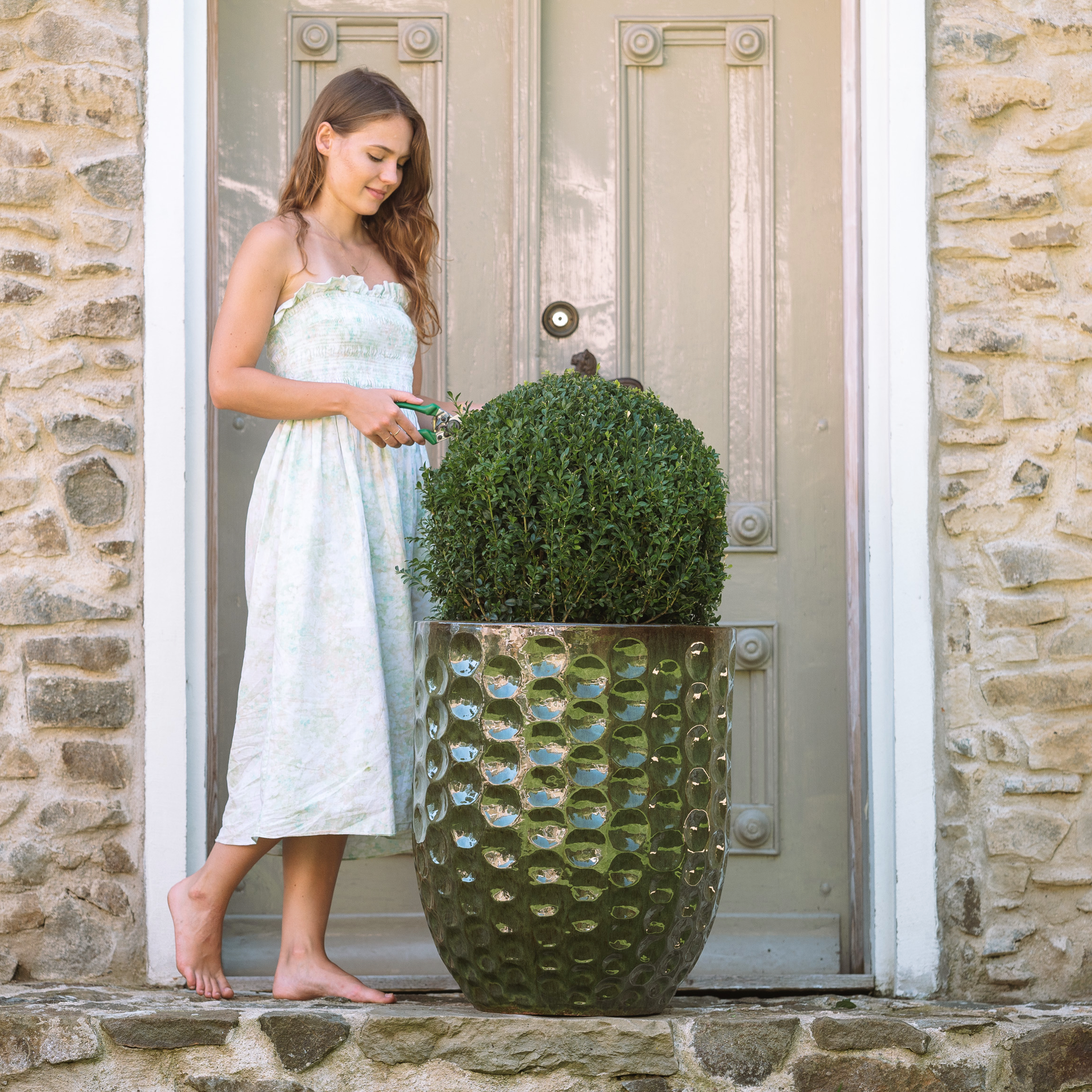 Pot MEROVEE 55x65cm vert tropical