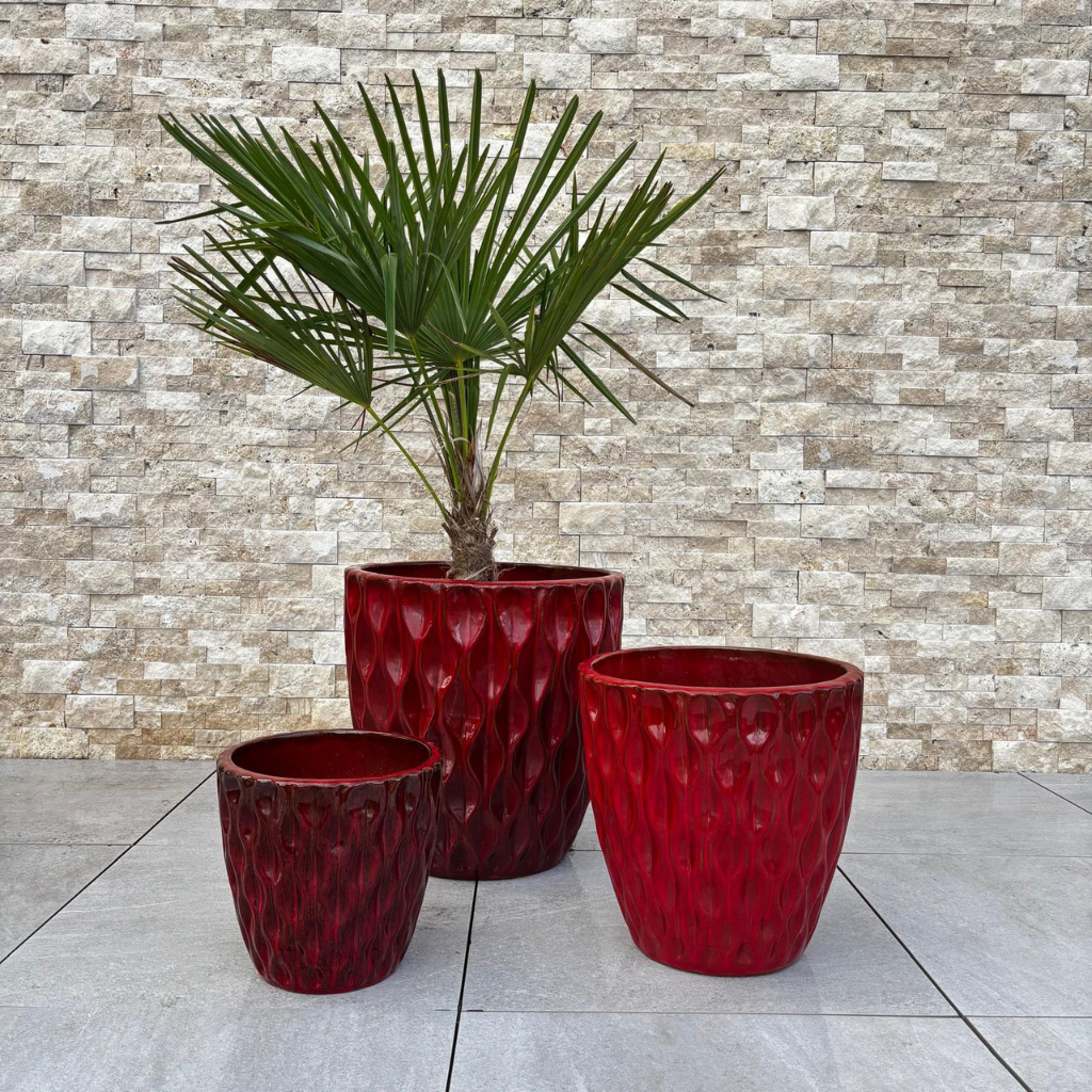 Pot MONET 28x28cm rouge impérial