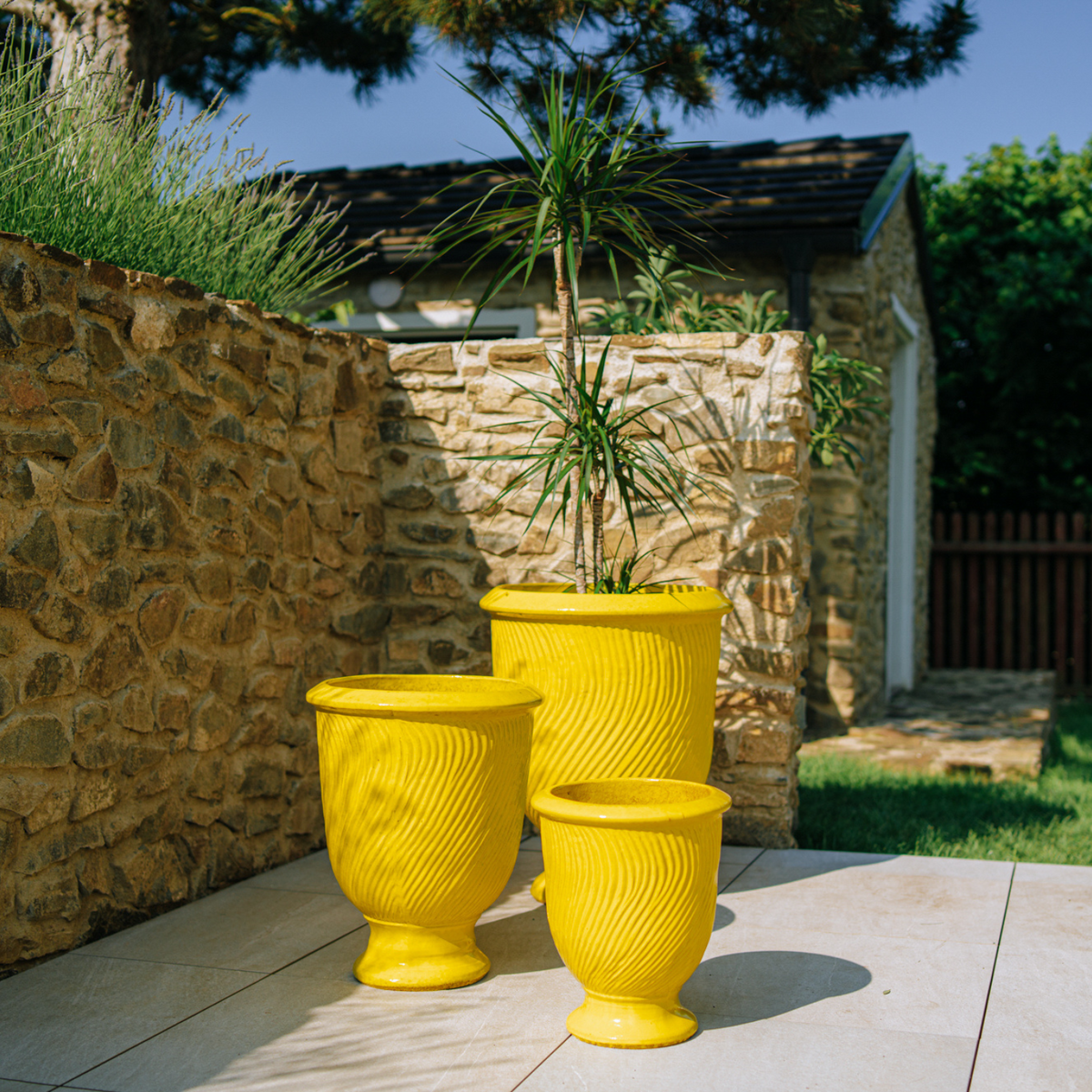 Planter MORGANE 55x69cm yellow