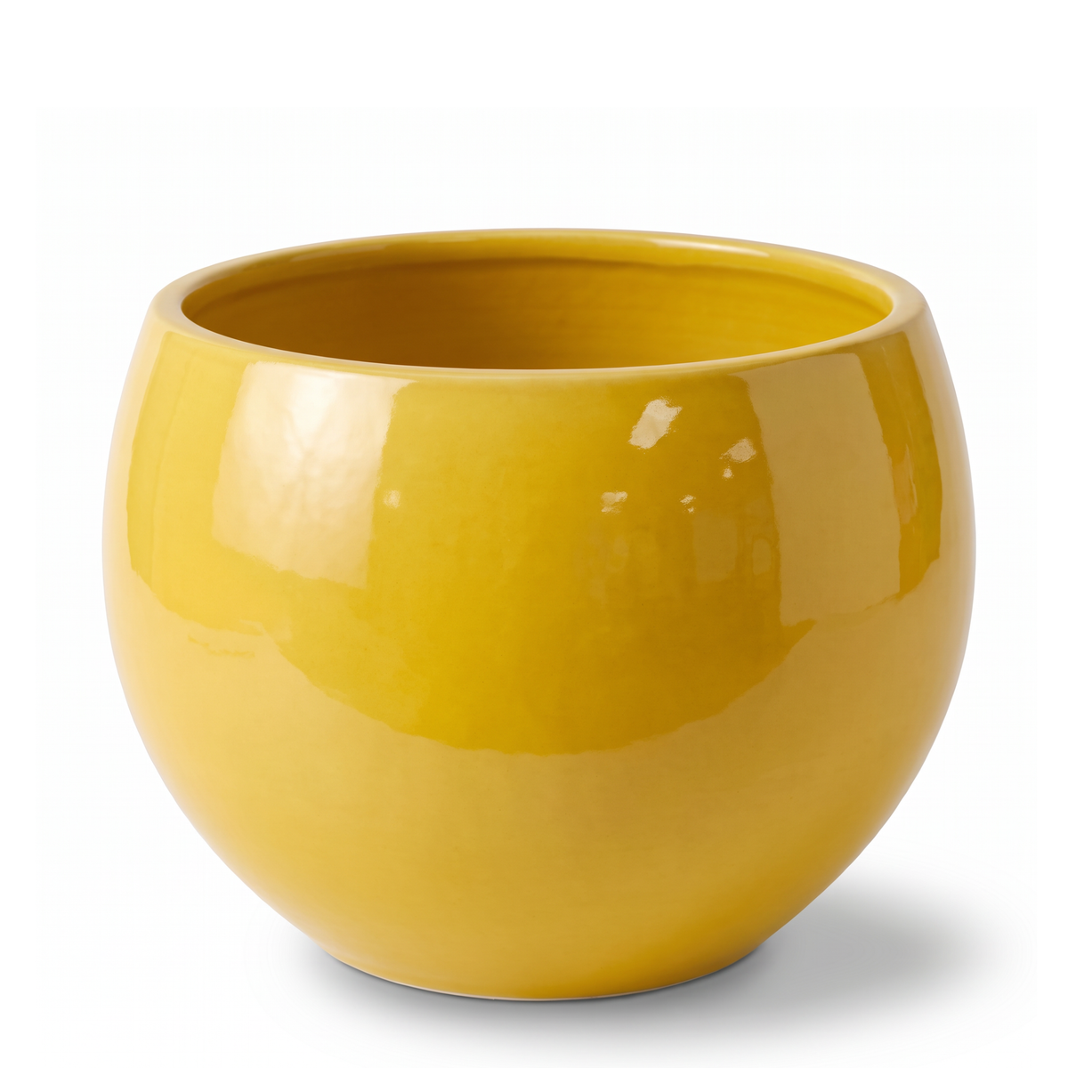 Pot MOZART décoratif 56x42 cm citron acidulé en terre cuite émaillée, vue de face sur fond blanc