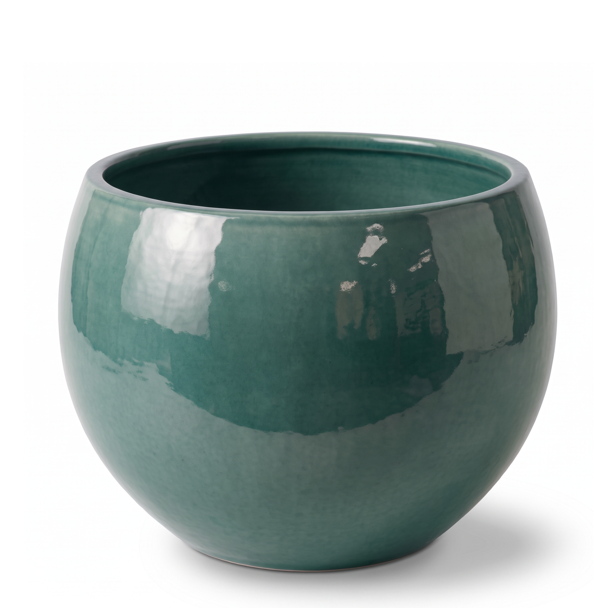 Pot MOZART décoratif 56x42 cm brume de jade en terre cuite émaillée, vue de face sur fond blanc