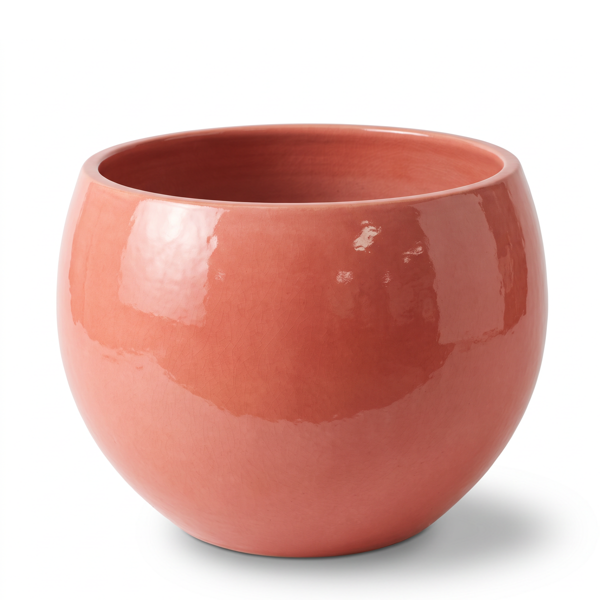 Pot MOZART décoratif 56x42 cm aurore en terre cuite émaillée, vue de face sur fond blanc