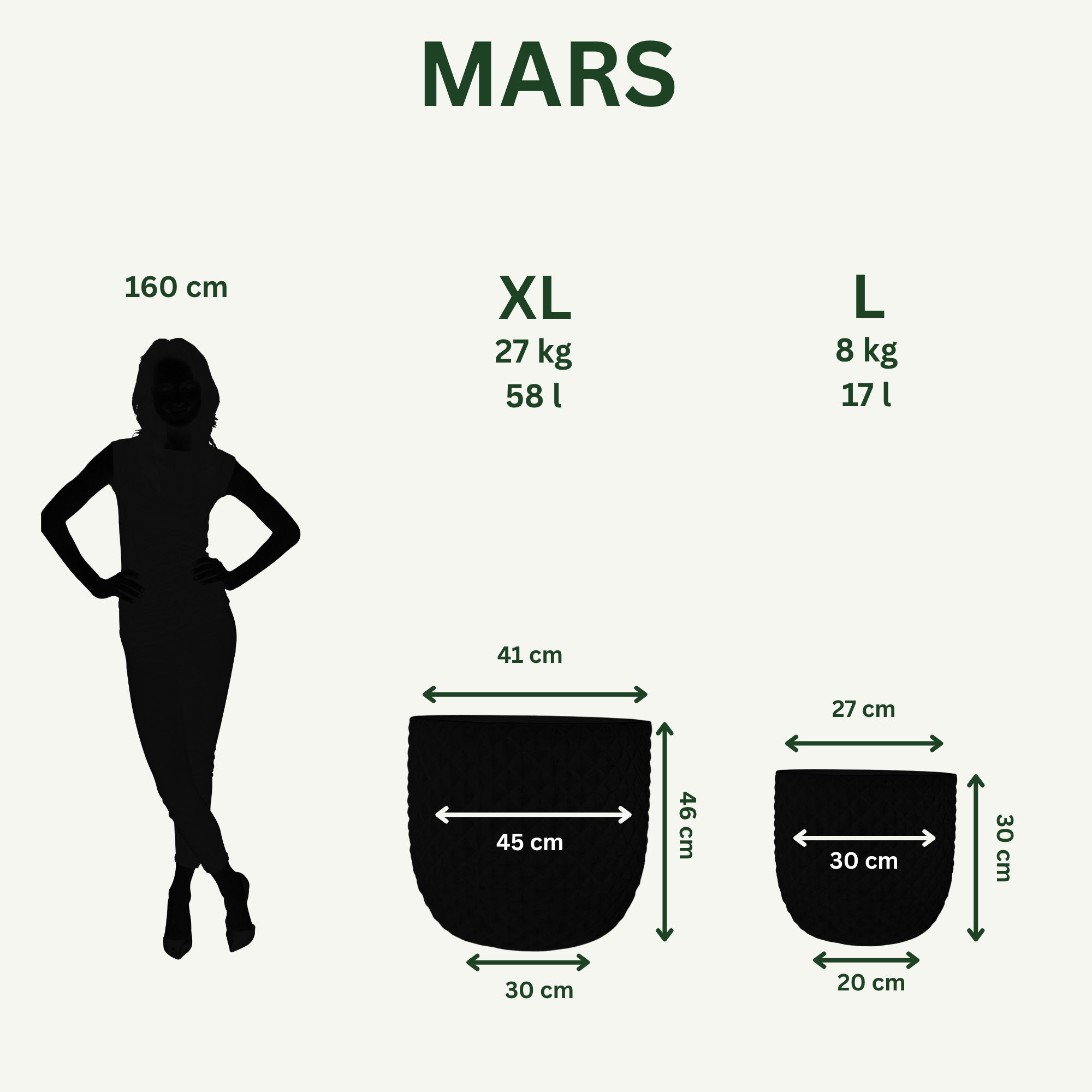 MARS Pot 45x45cm antique blue