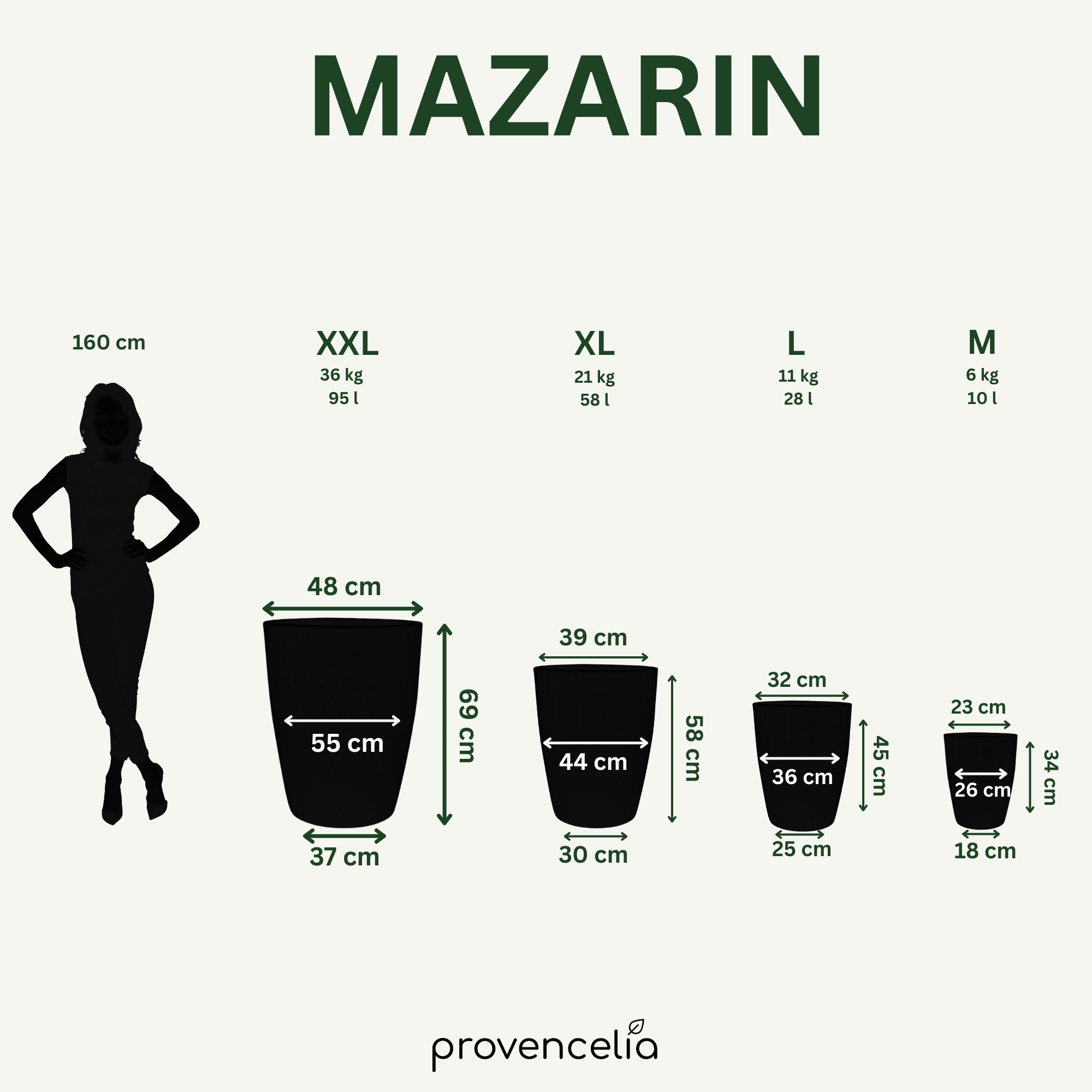 Pot MAZARIN2 57x70cm saphir