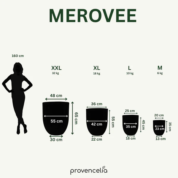 Pot MEROVEE 55x65cm jade parel