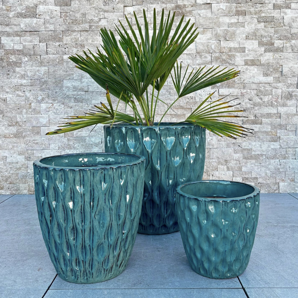 Pot MONET 28x28cm bleu pétrole