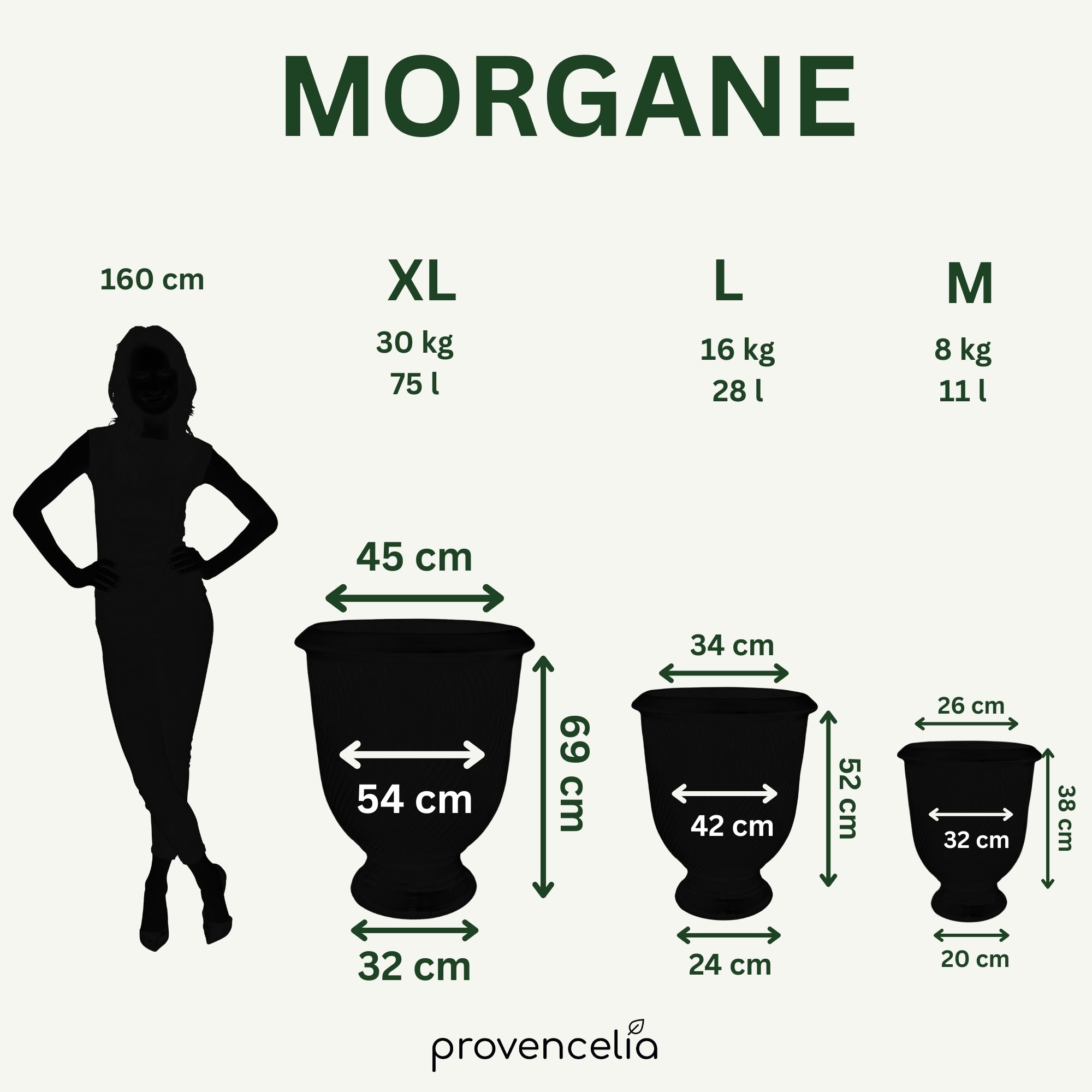 MORGANE Pot 32x39cm iron finish