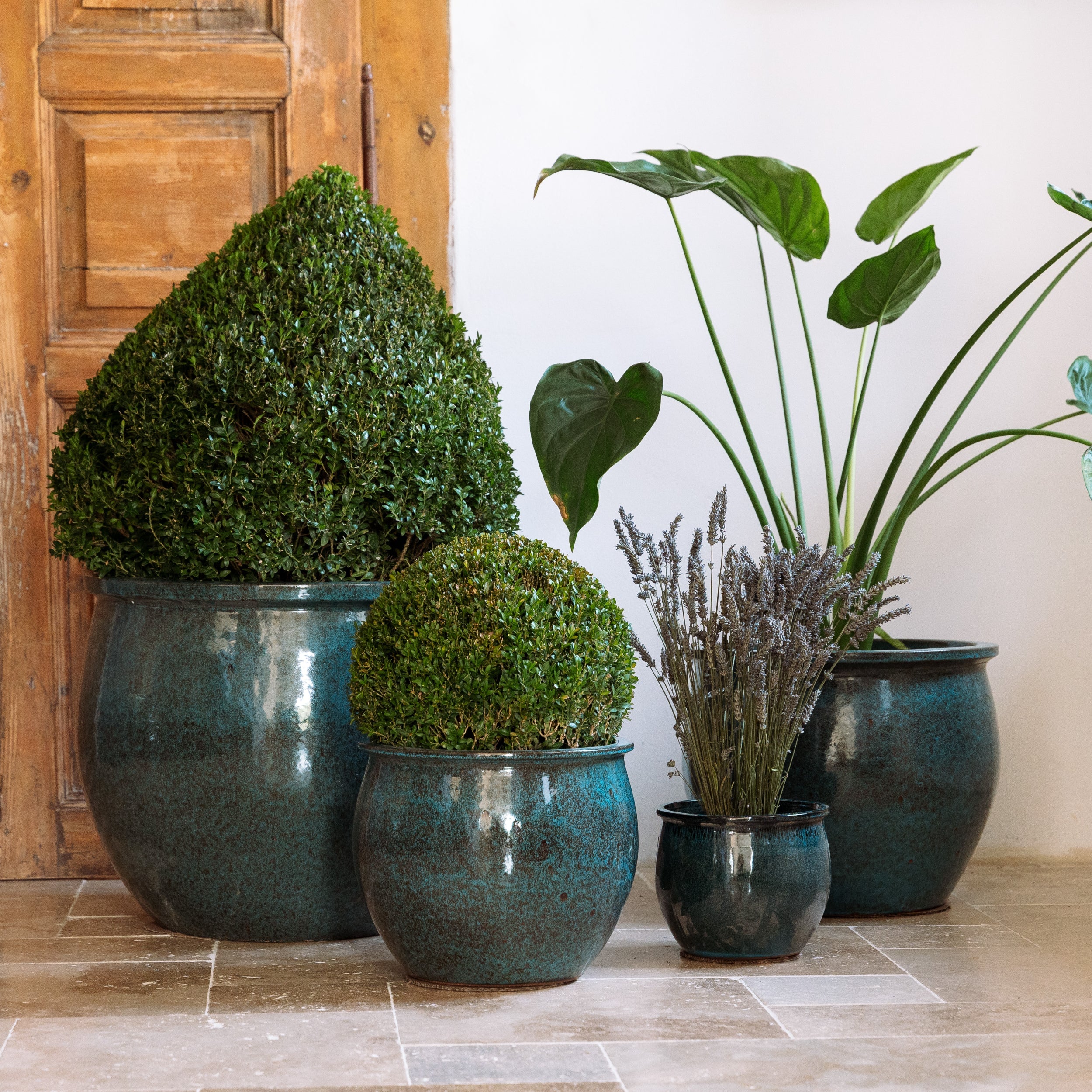 Pot NEWTON 55x46cm bleu acier