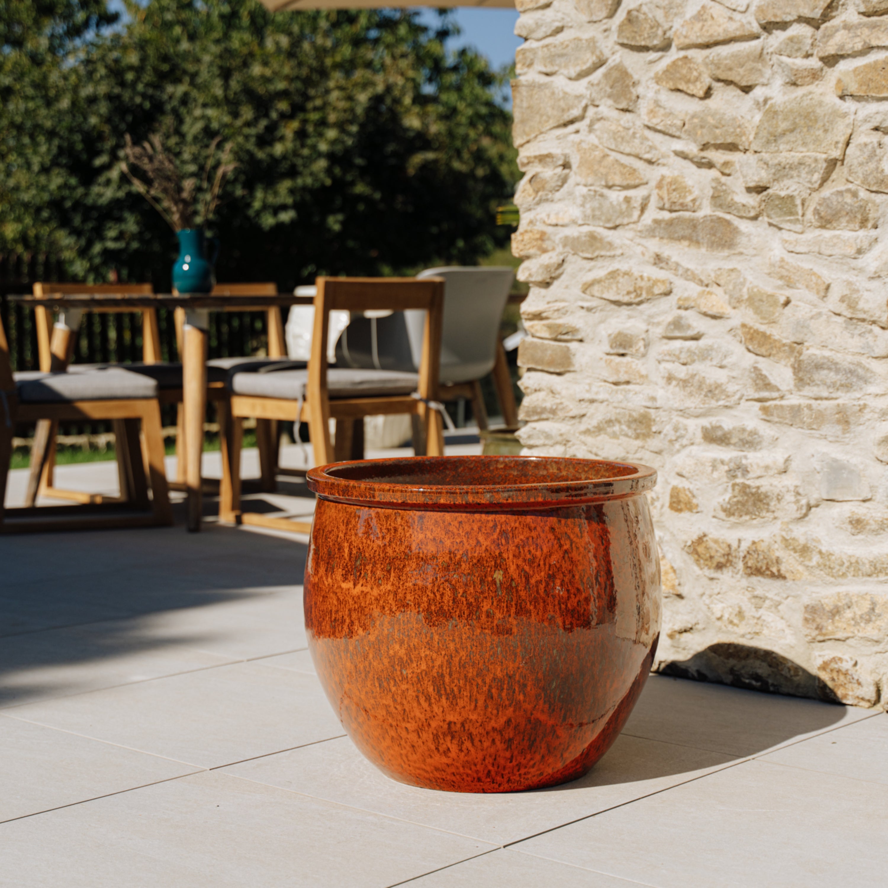 Pot NEWTON 55x46cm, rouille d'automne