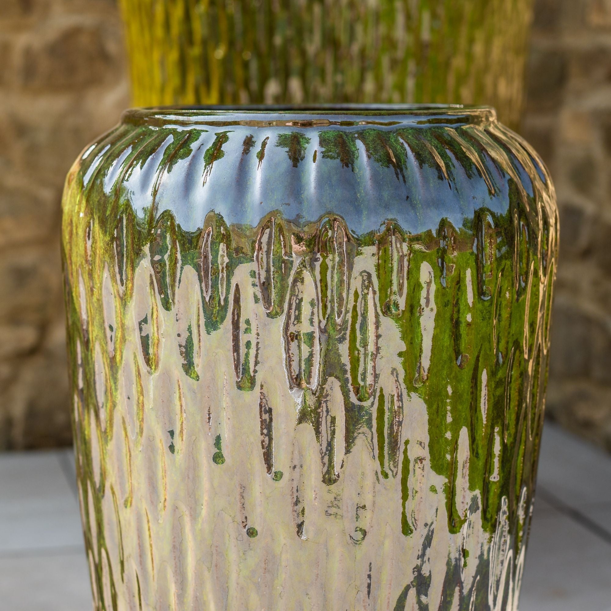 Pot POMPADOUR 30x57cm tropisch groen