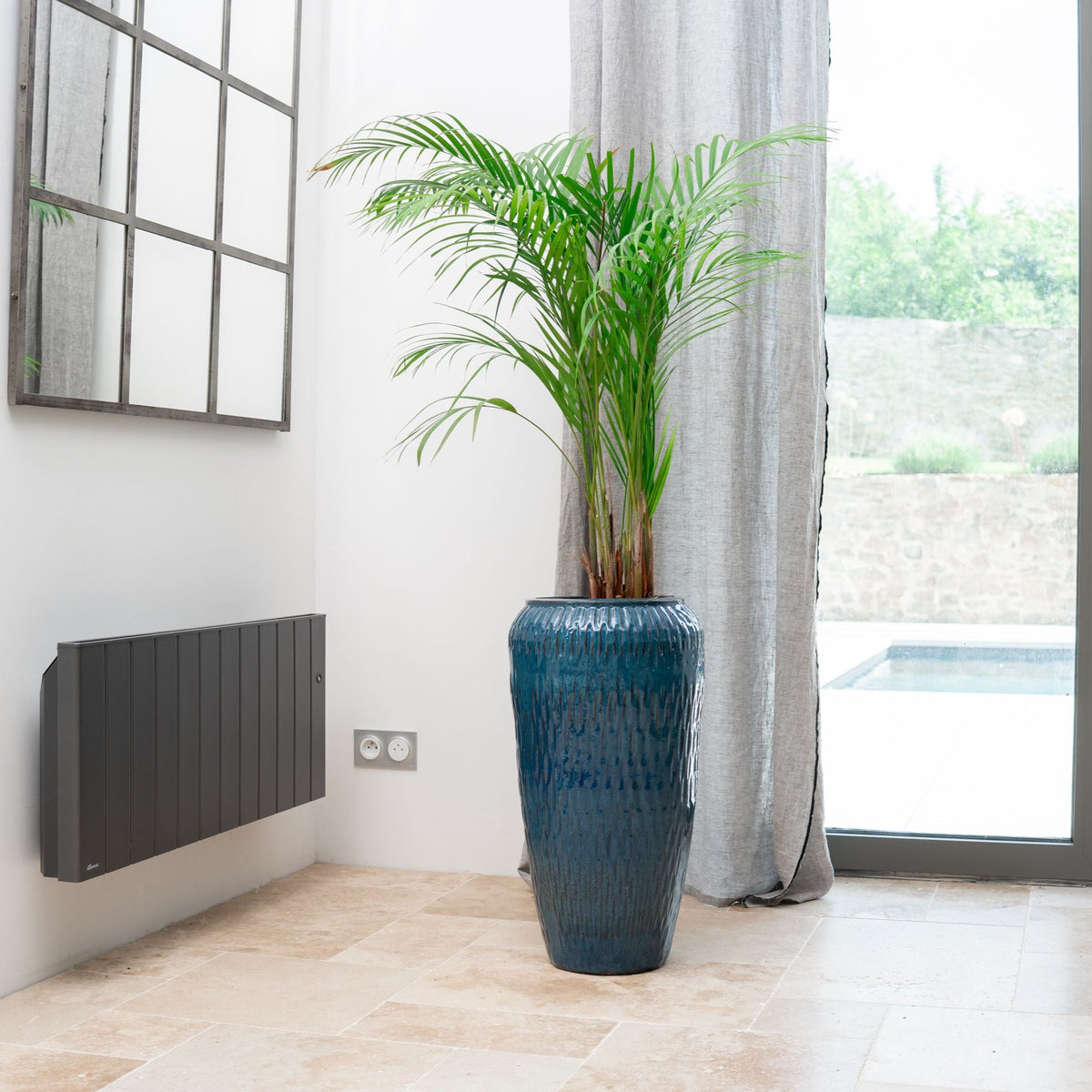 Vaso POMPADOUR 47x90cm blu oltremare