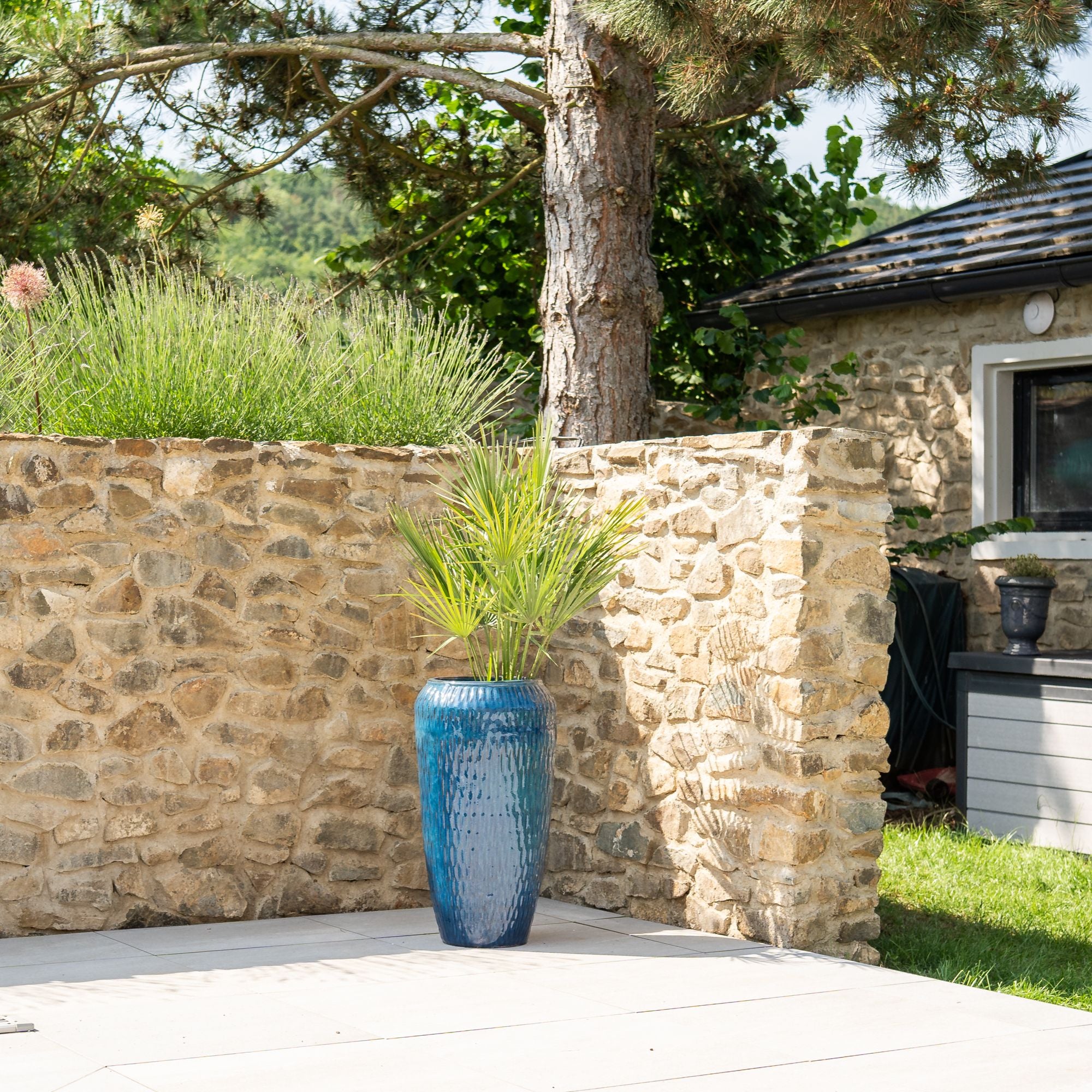 Pot POMPADOUR 36x69cm bleu outremer