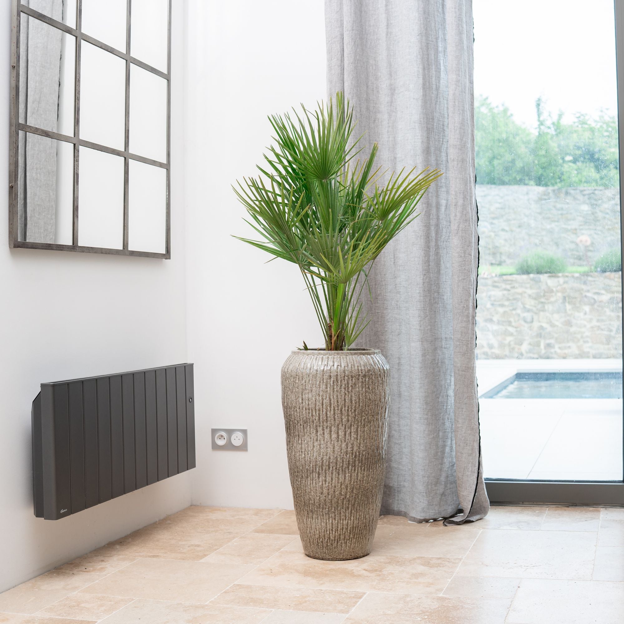 Pot POMPADOUR 36x69cm tigre blanc