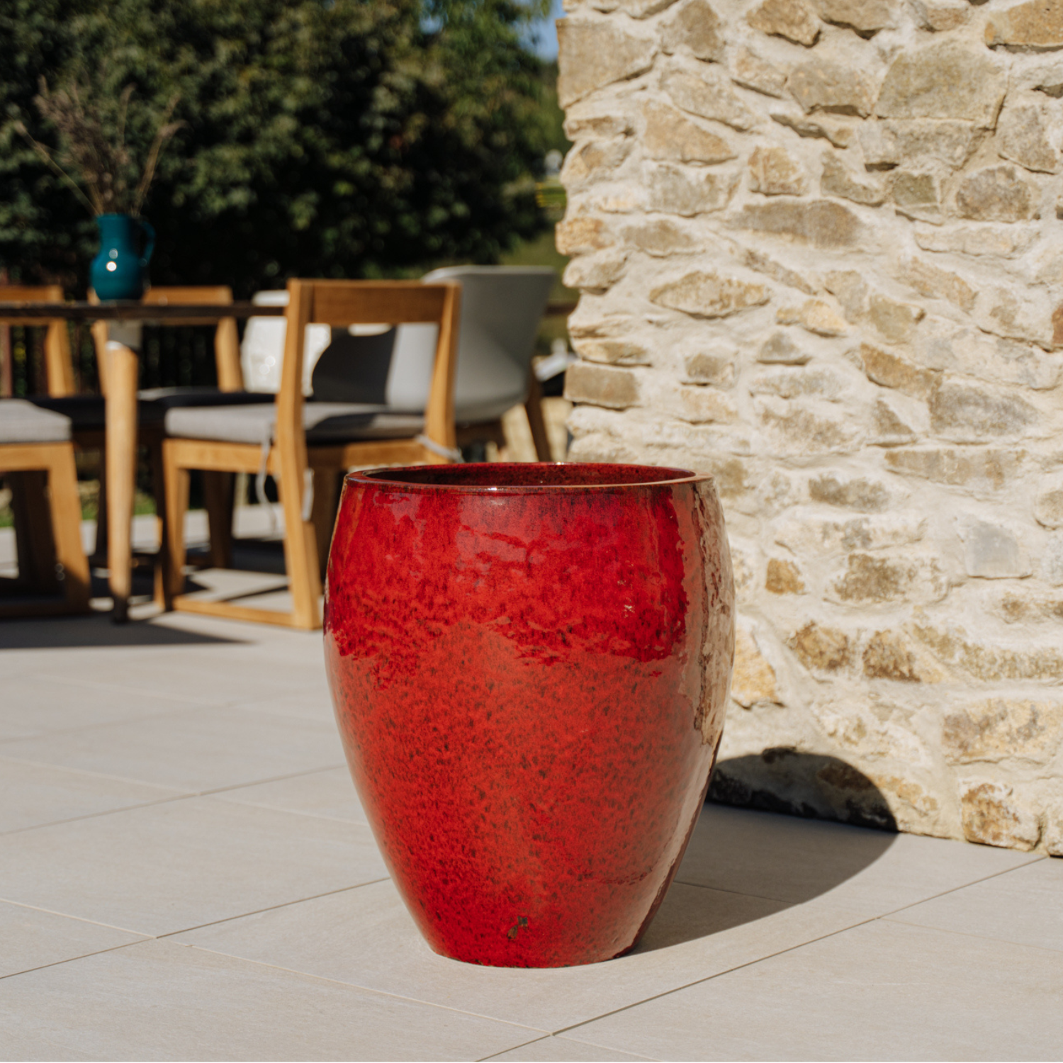 Pot POSEIDON2 46x55cm rouge tropical