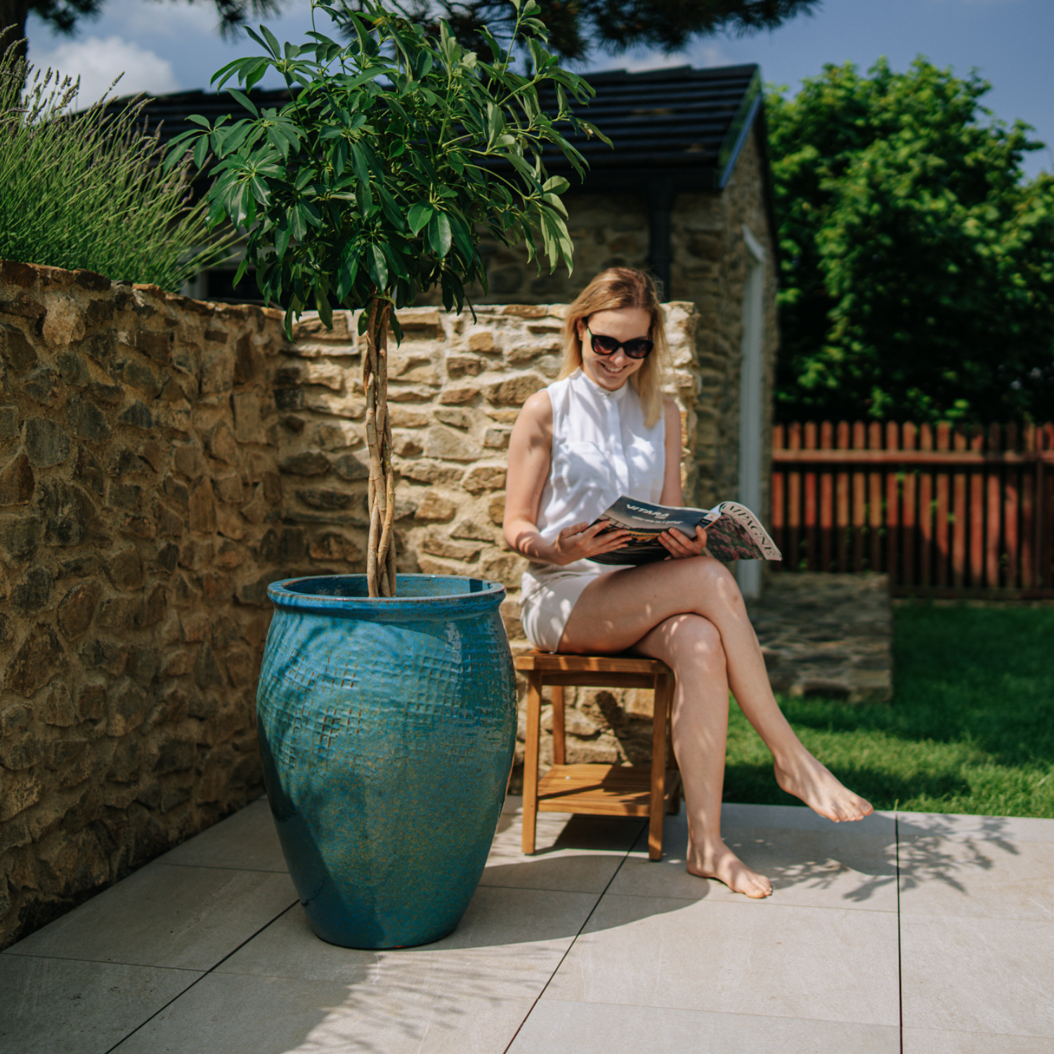 Vaso POSEIDON 50x68cm blu ferro