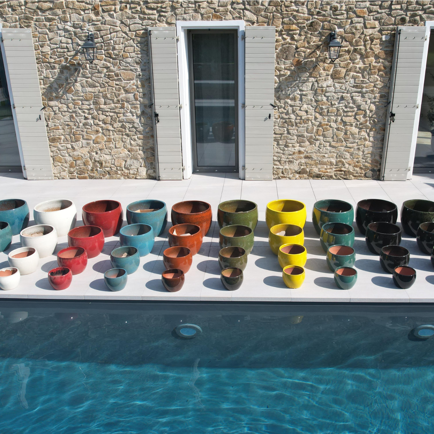 Pot ROMULUS 55x38cm noir & vert