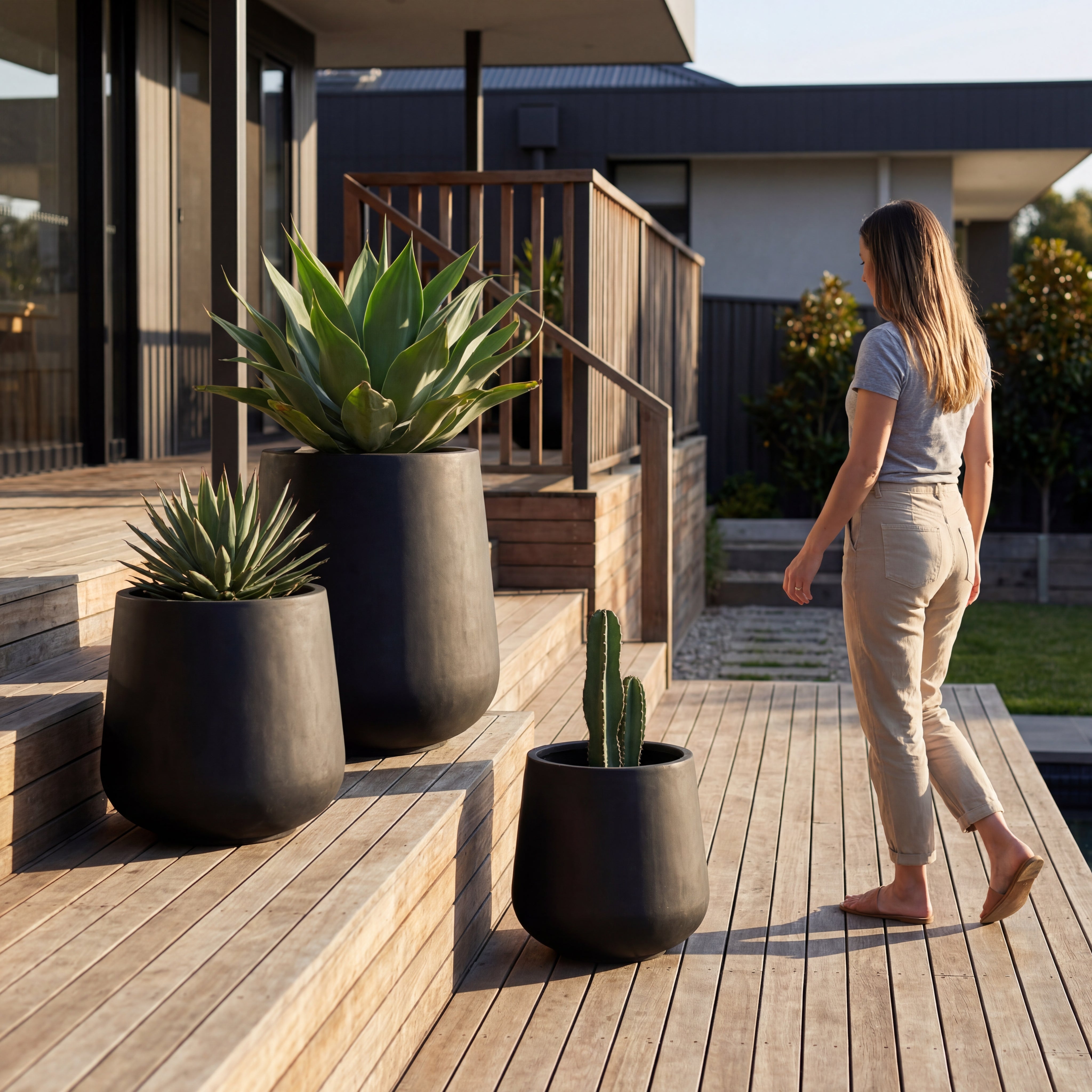 Cache-pot pré percé SILEX 84x85cm noir mat