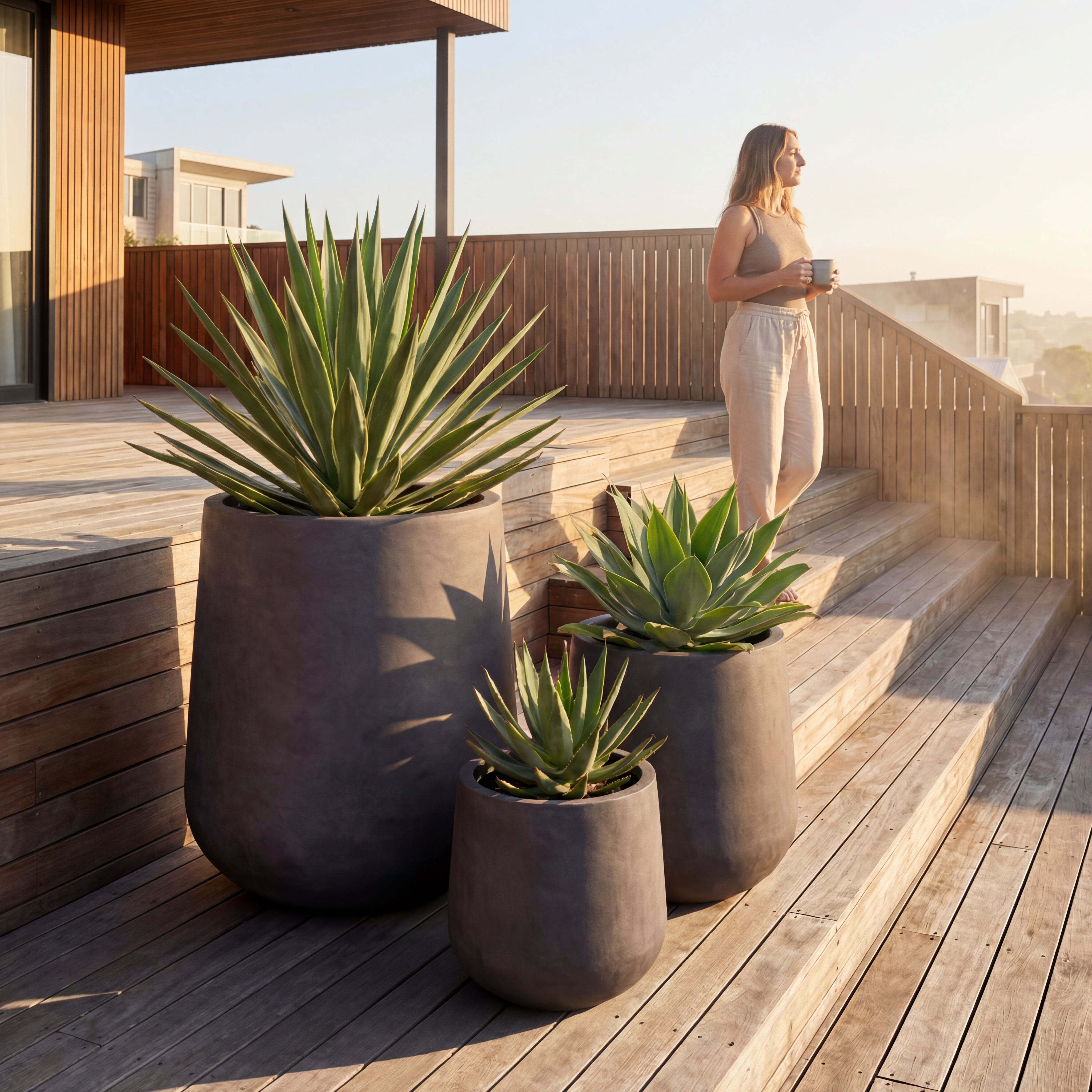 Cache-pot pré percé SILEX 84x85cm brun