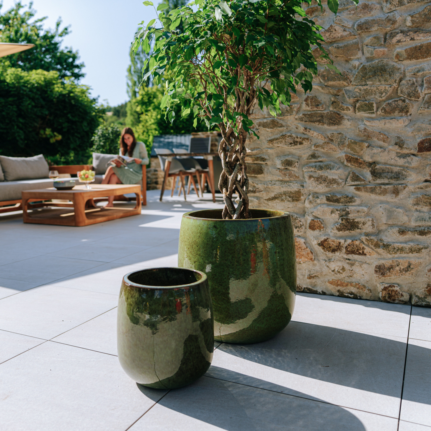 Pot SOCRATE 40x49cm vert tropical