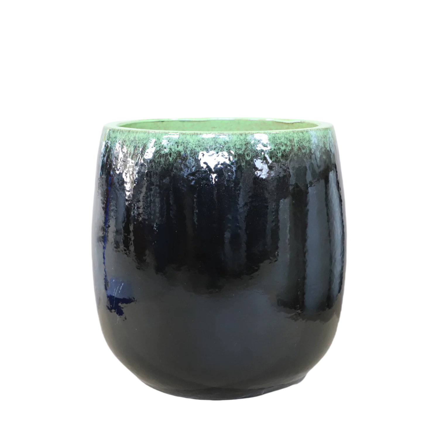 Pot SOCRATE 32x33cm noir & vert