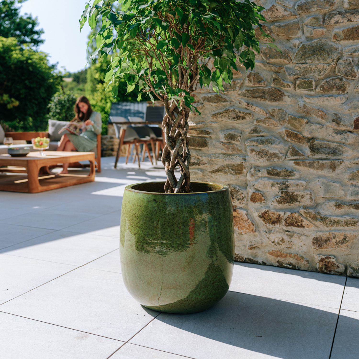 Pot SOCRATE 40x49cm vert tropical