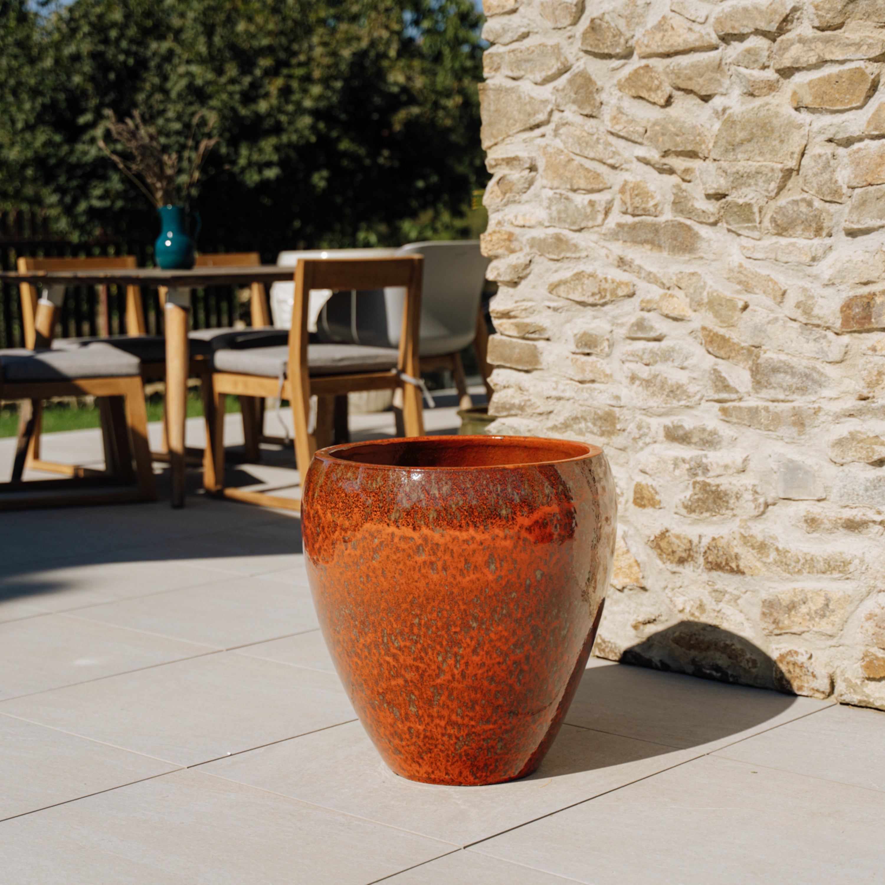 Pot LAFONTAINE 50x51cm rouille d'automne