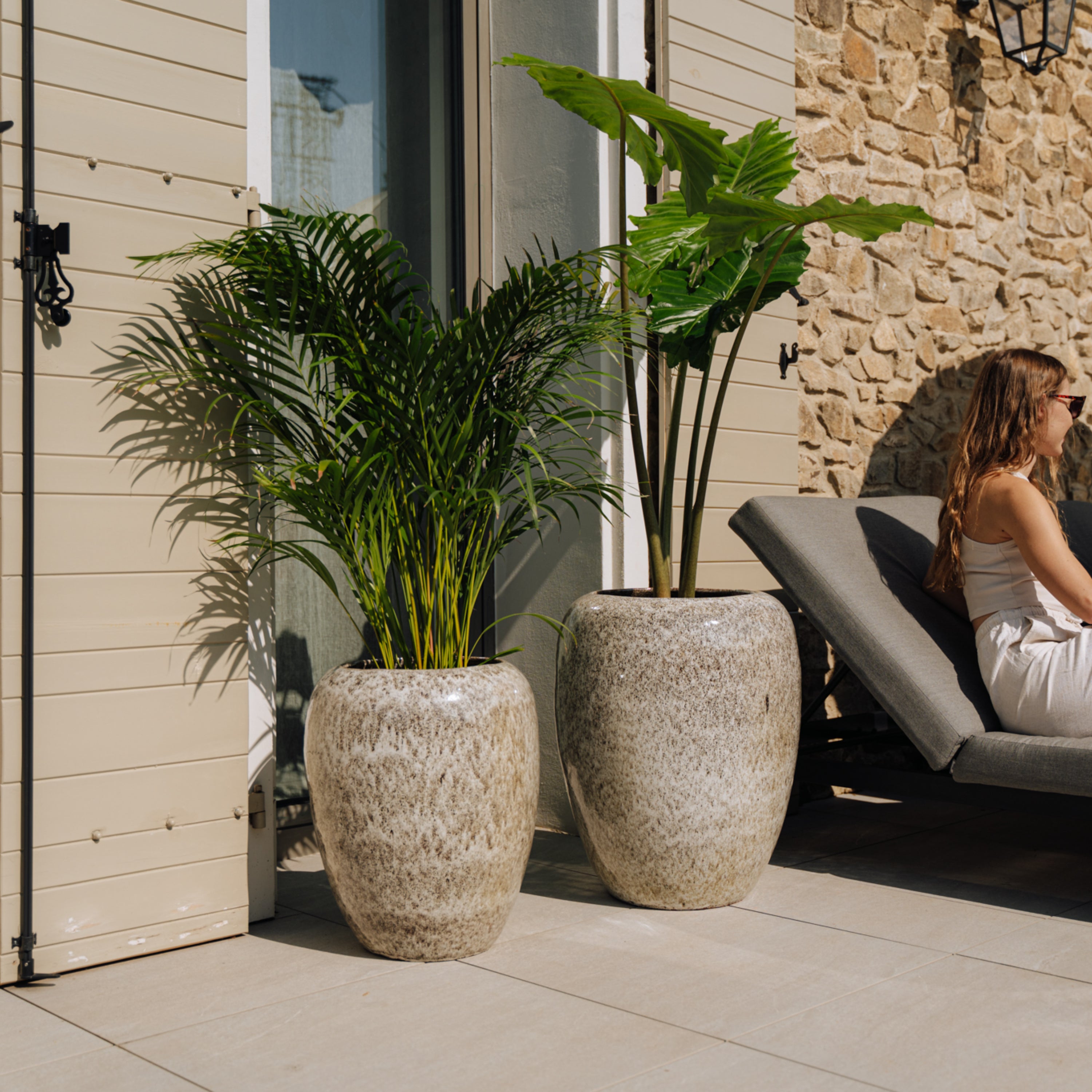 Pot GALILEE 40x50cm tigre blanc