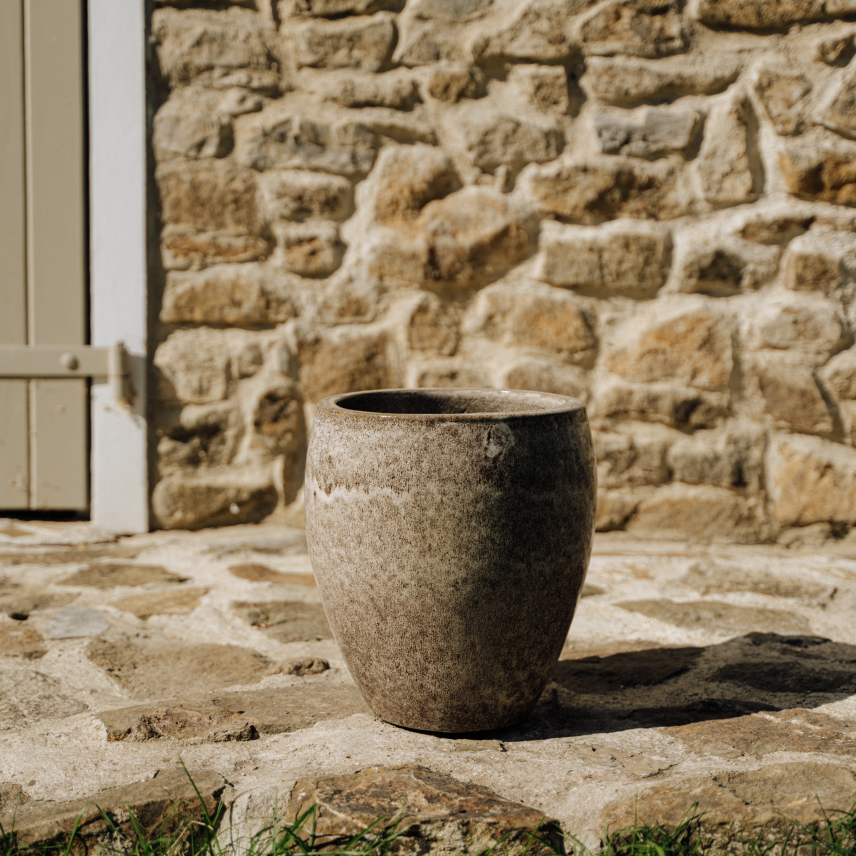 Pot LAFONTAINE 28x32cm tigre blanc