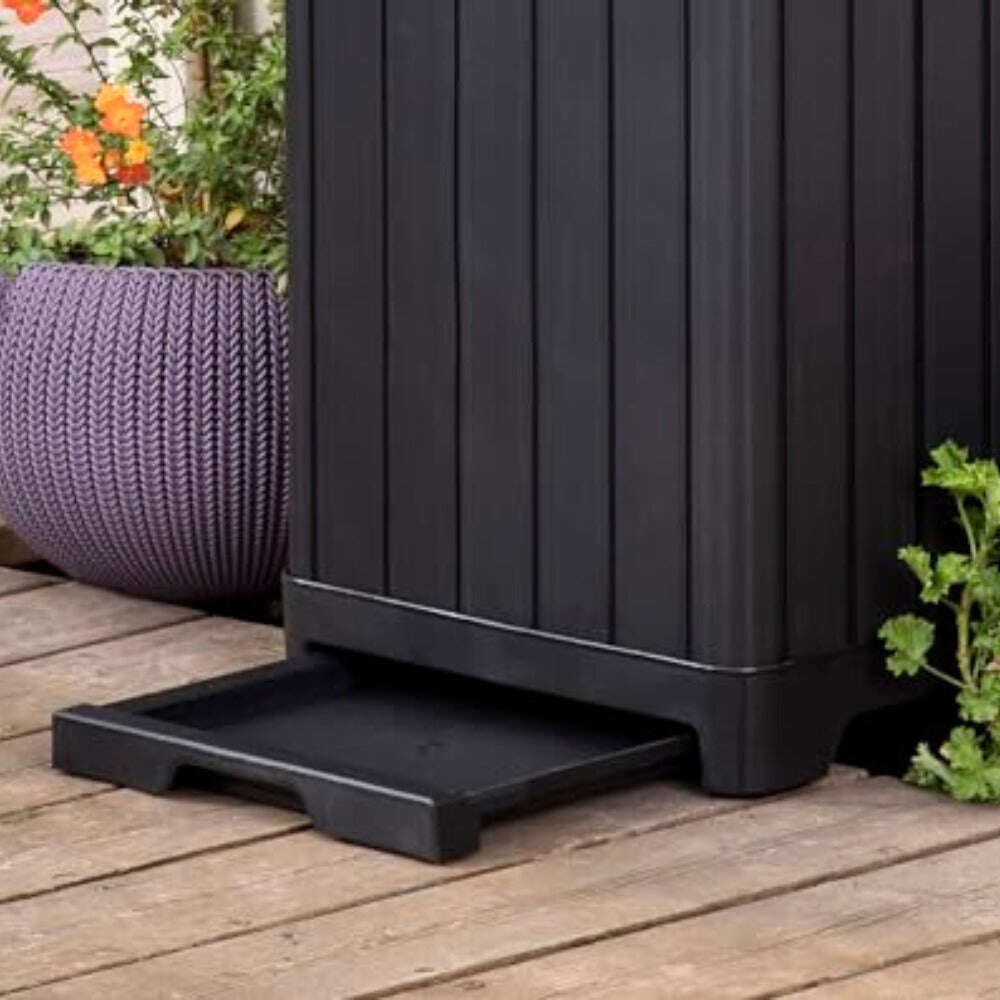 Baltimore Poubelle d'extérieur en plastique 125L, 87,4x41x41cm, Noir Provencelia