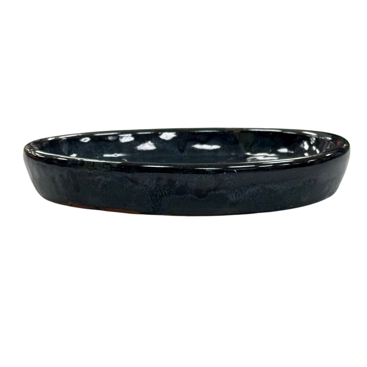 Soucoupe 35 cm noir, vue de profil