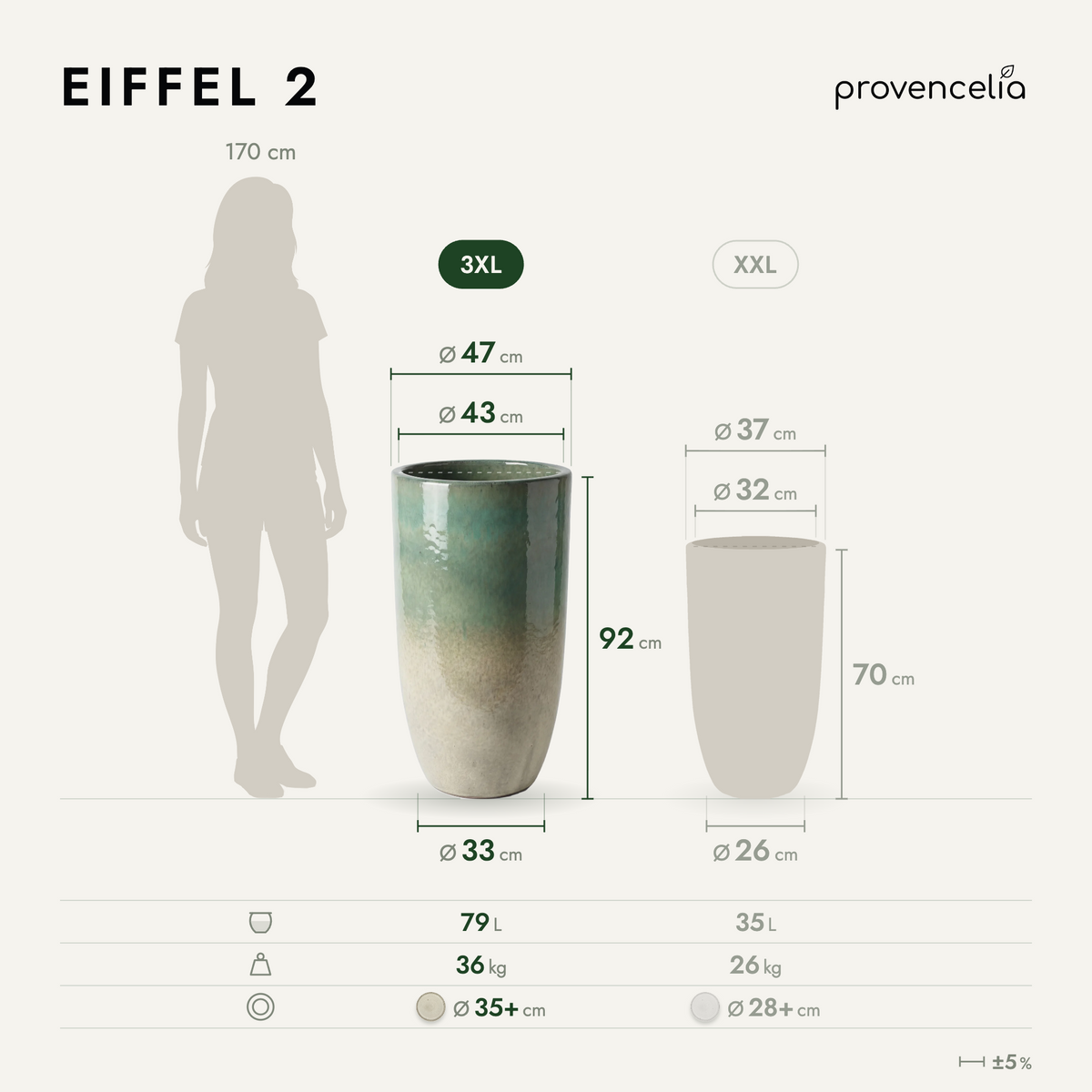 EIFFEL 2 3XL – dimensions