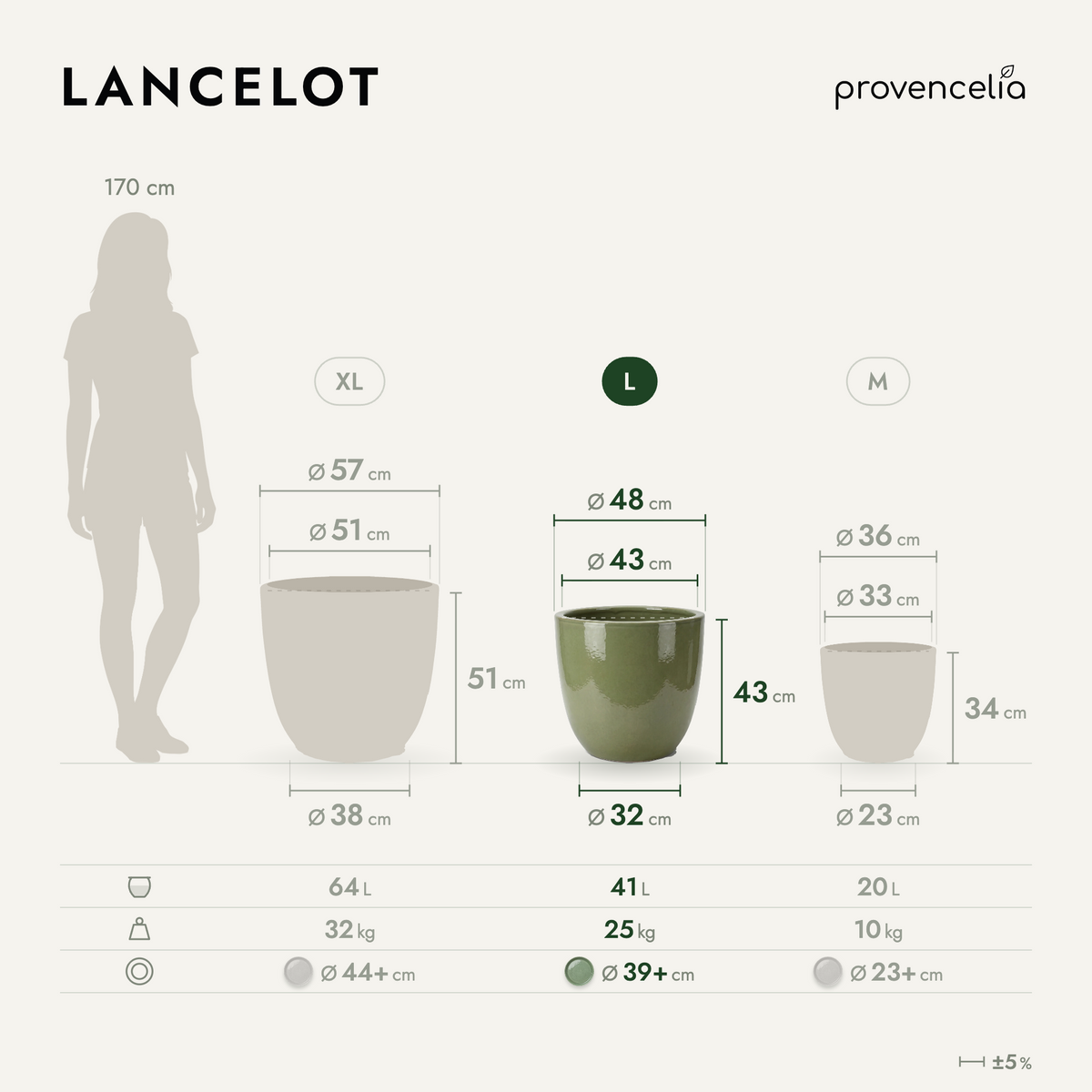 LANCELOT L – dimensions