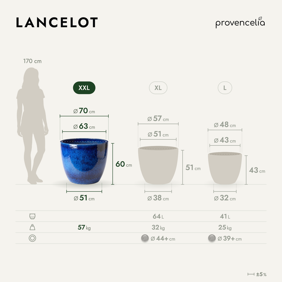 LANCELOT XXL – afmetingen