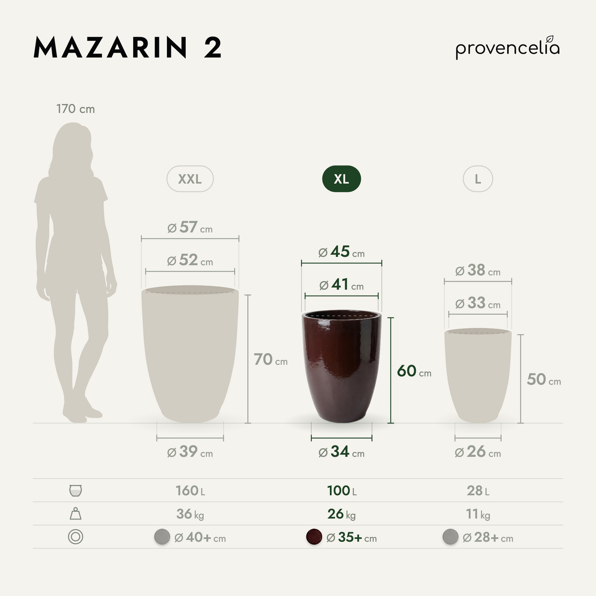 MAZARIN 2 XL – dimensiones
