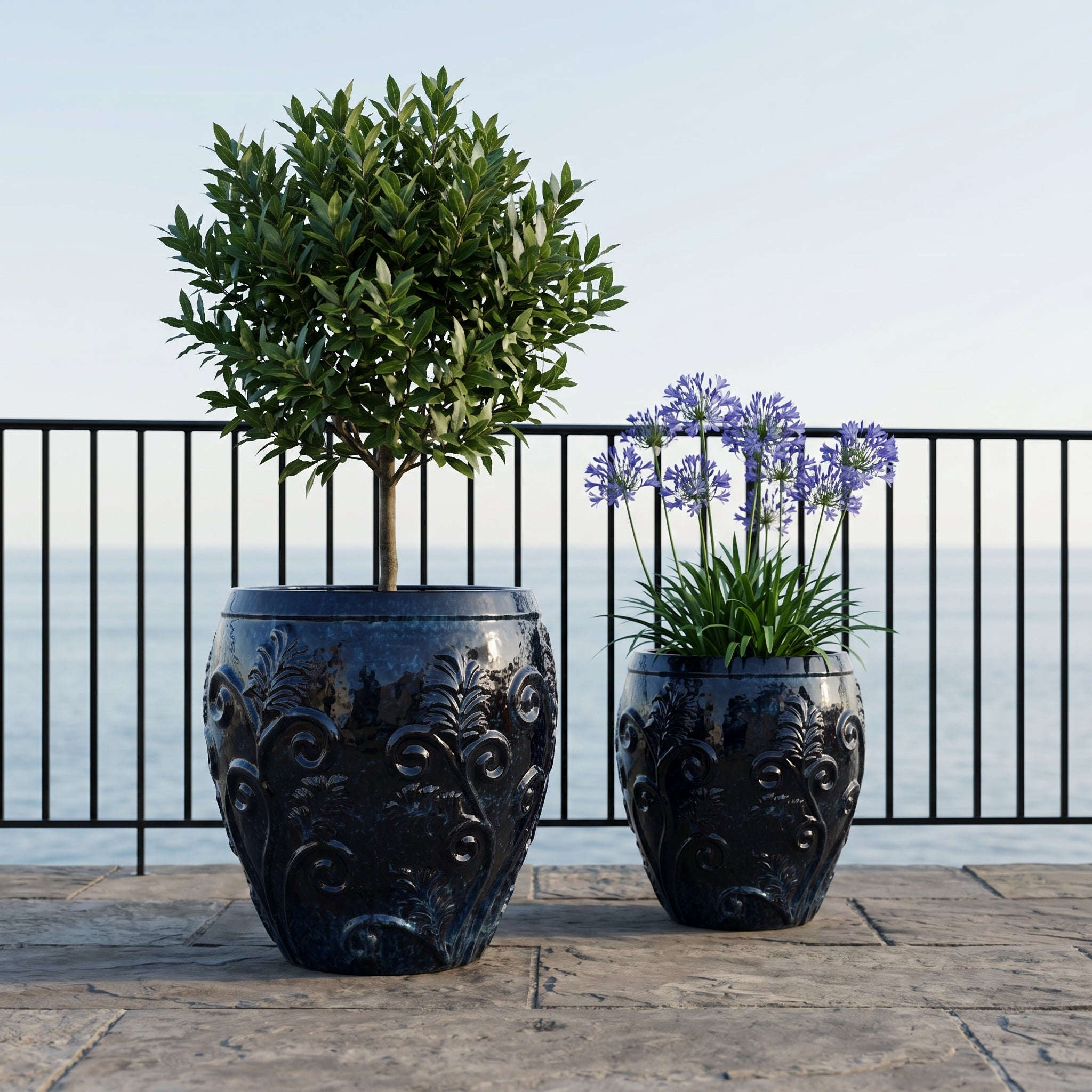 GAIA 53x57cm bleu abysse Provencelia