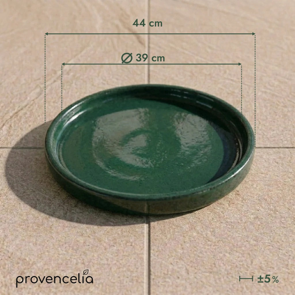 39 cm jade saucer, top view with dimensions