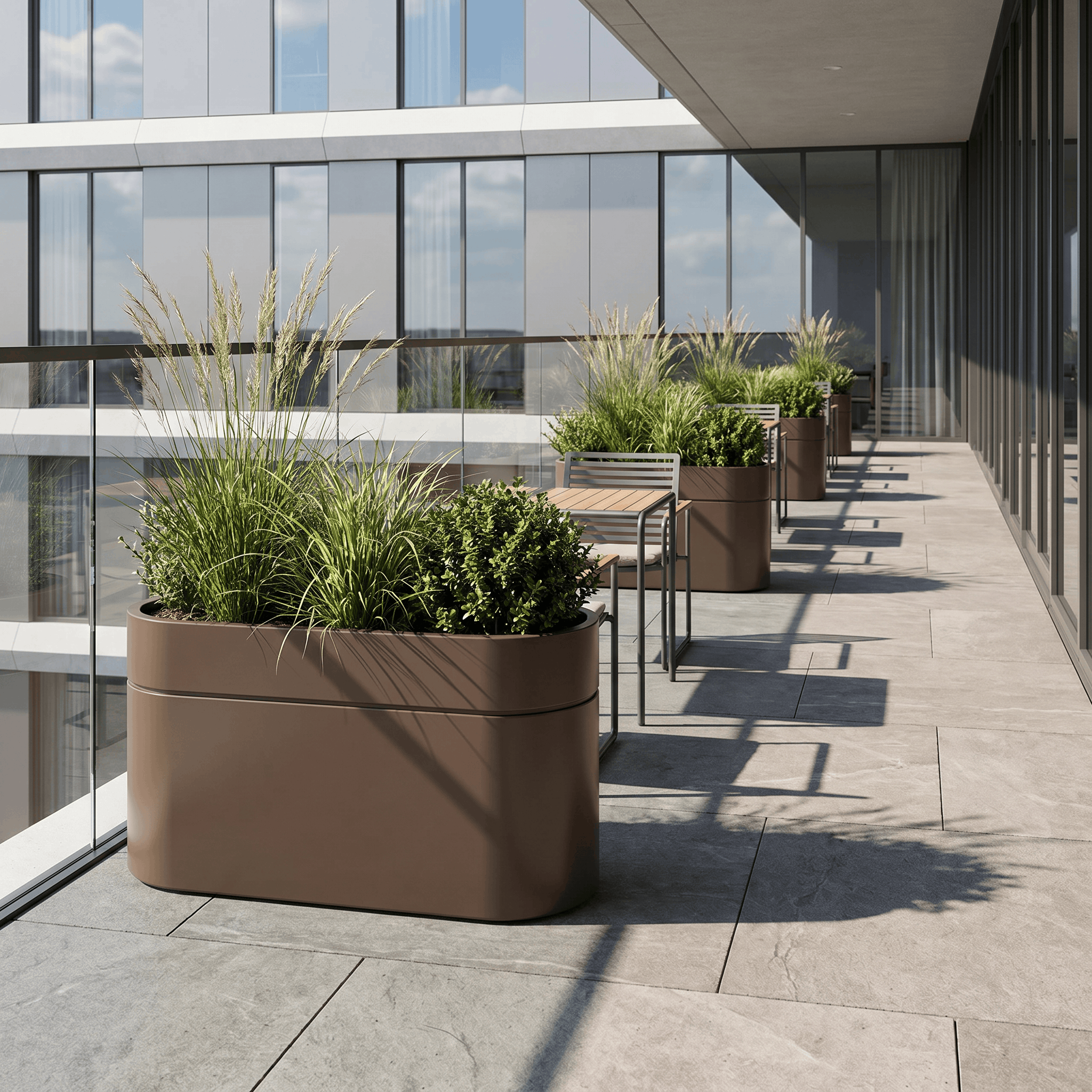 Jardinière INFINITY LINE 120x40x60cm taupe Provencelia