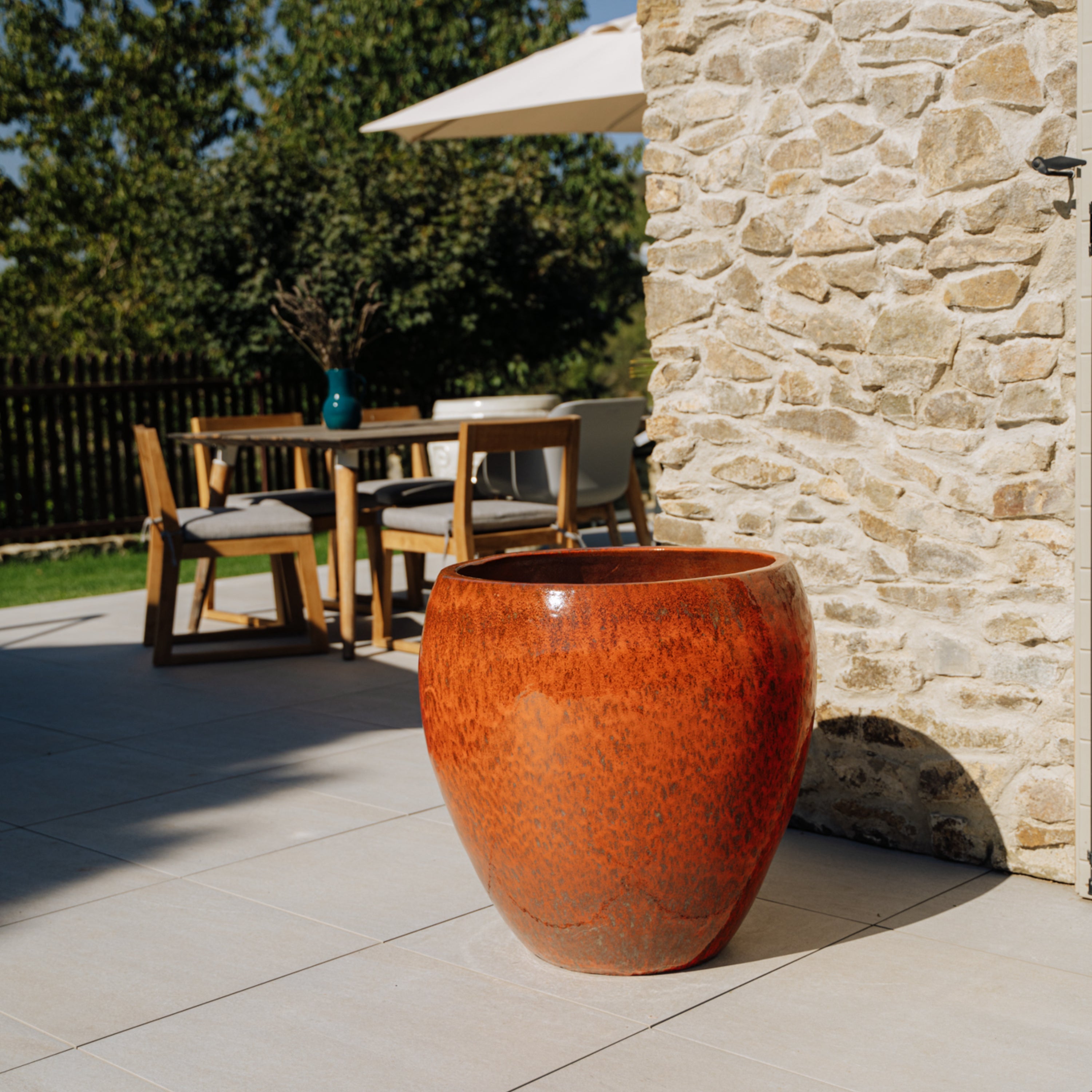 Pot LAFONTAINE 69x65cm rouille d'automne