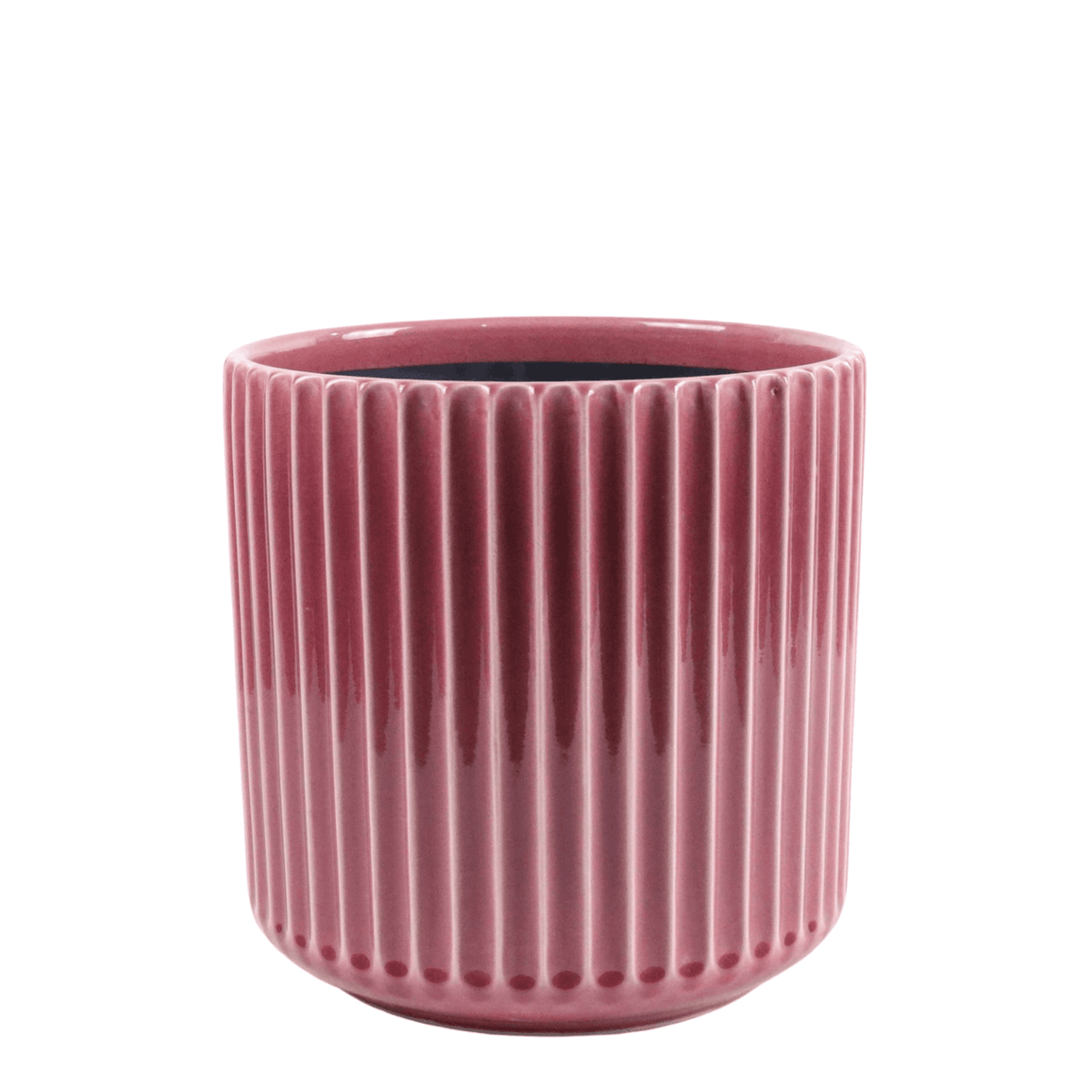 Macetero London decorativo 35 × 33 cm Rosa, vista frontal sobre fondo blanco
