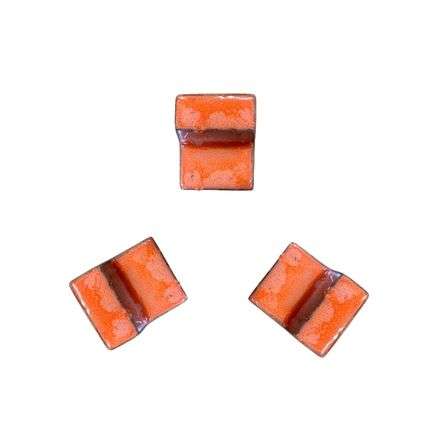 Lot de 3 pieds de pot 6cm aurore fait à la main en terre cuite émaillée Provencelia