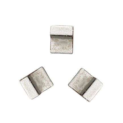 Lot de 3 pieds de pot 6cm crème fait à la main en terre cuite émaillée Provencelia