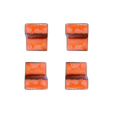 Lot de 4 pieds de pot 6cm aurore fait à la main en terre cuite émaillée Provencelia