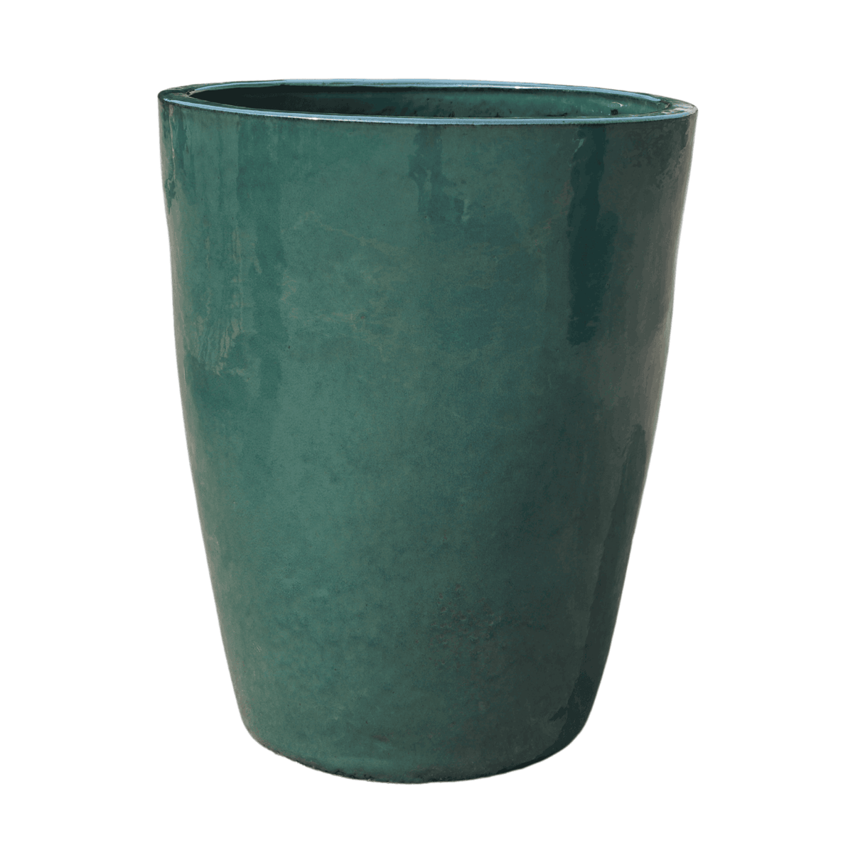 Pot Mazarin décoratif 45x58 cm jade en terre cuite émaillée, vue de face sur fond blanc