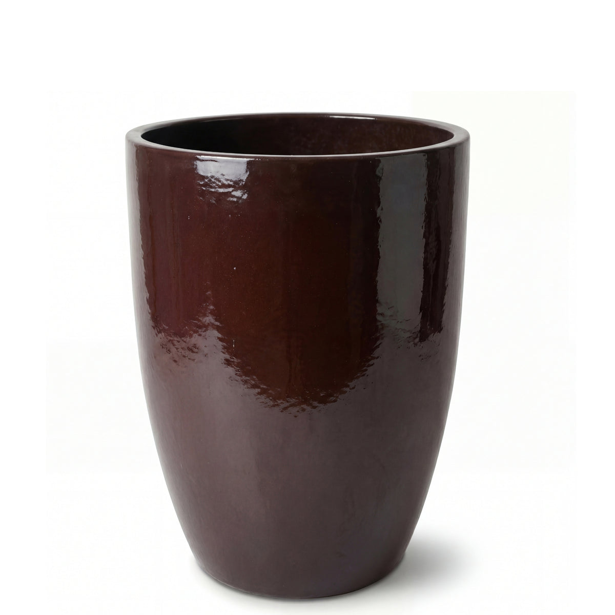 Vaso Mazarin2 37x49 cm Viola in ceramica smaltata, vista frontale su sfondo bianco