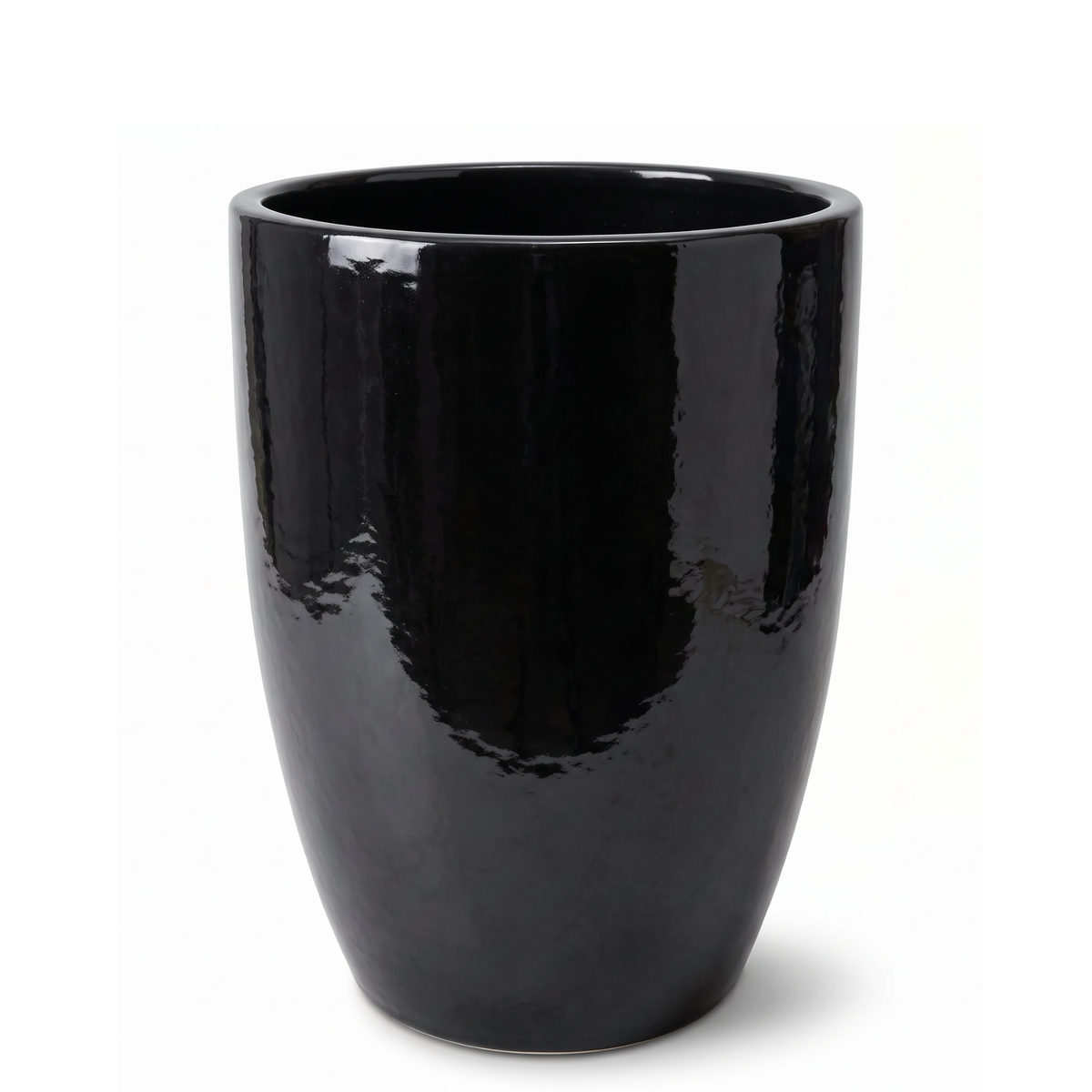 Vaso MAZARIN2 decorativo 45x60 cm Nero in ceramica smaltata, vista frontale su sfondo bianco